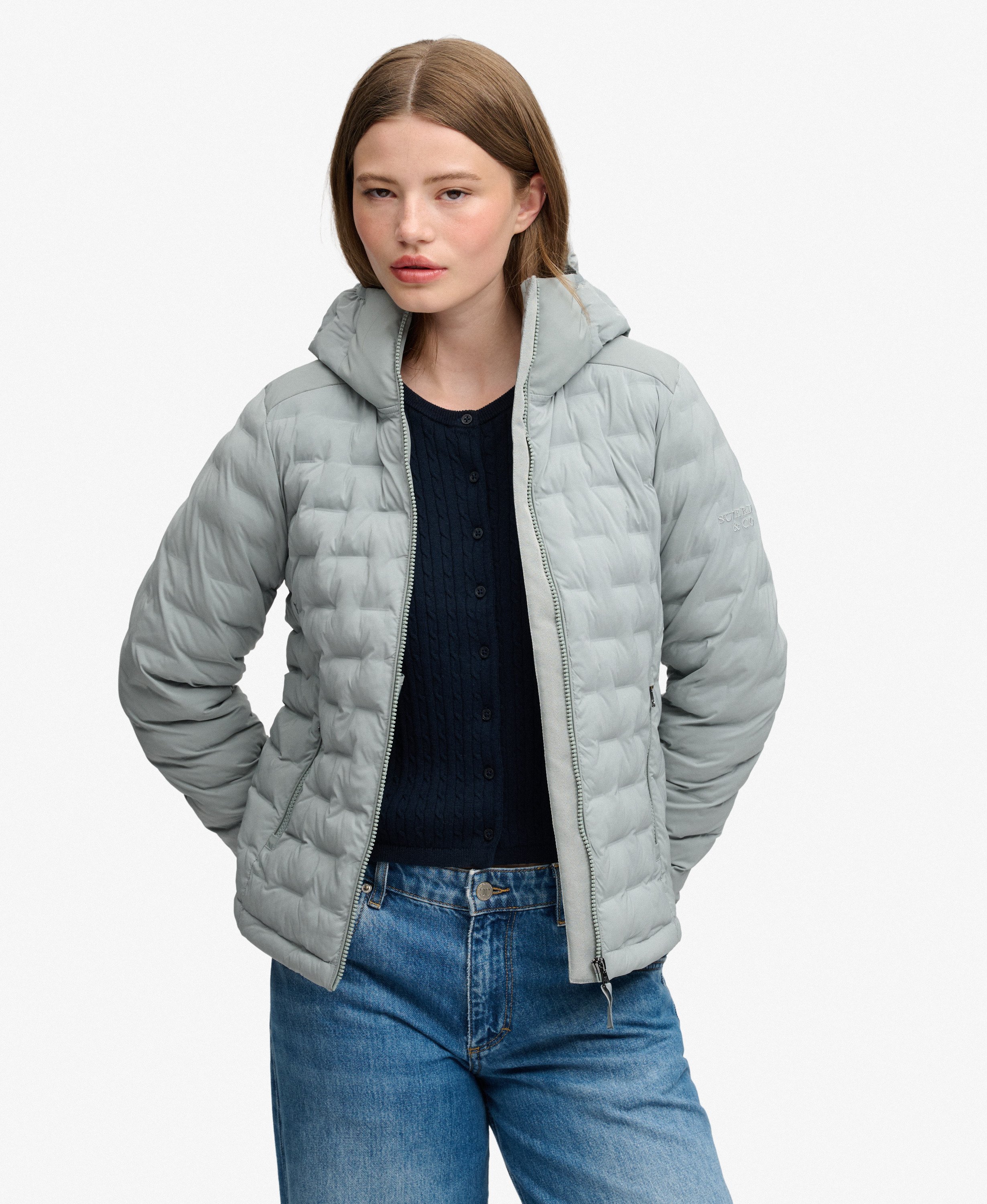 Doudoune Hooded Heat Weld Coupe Ajustée, SUPERDRY