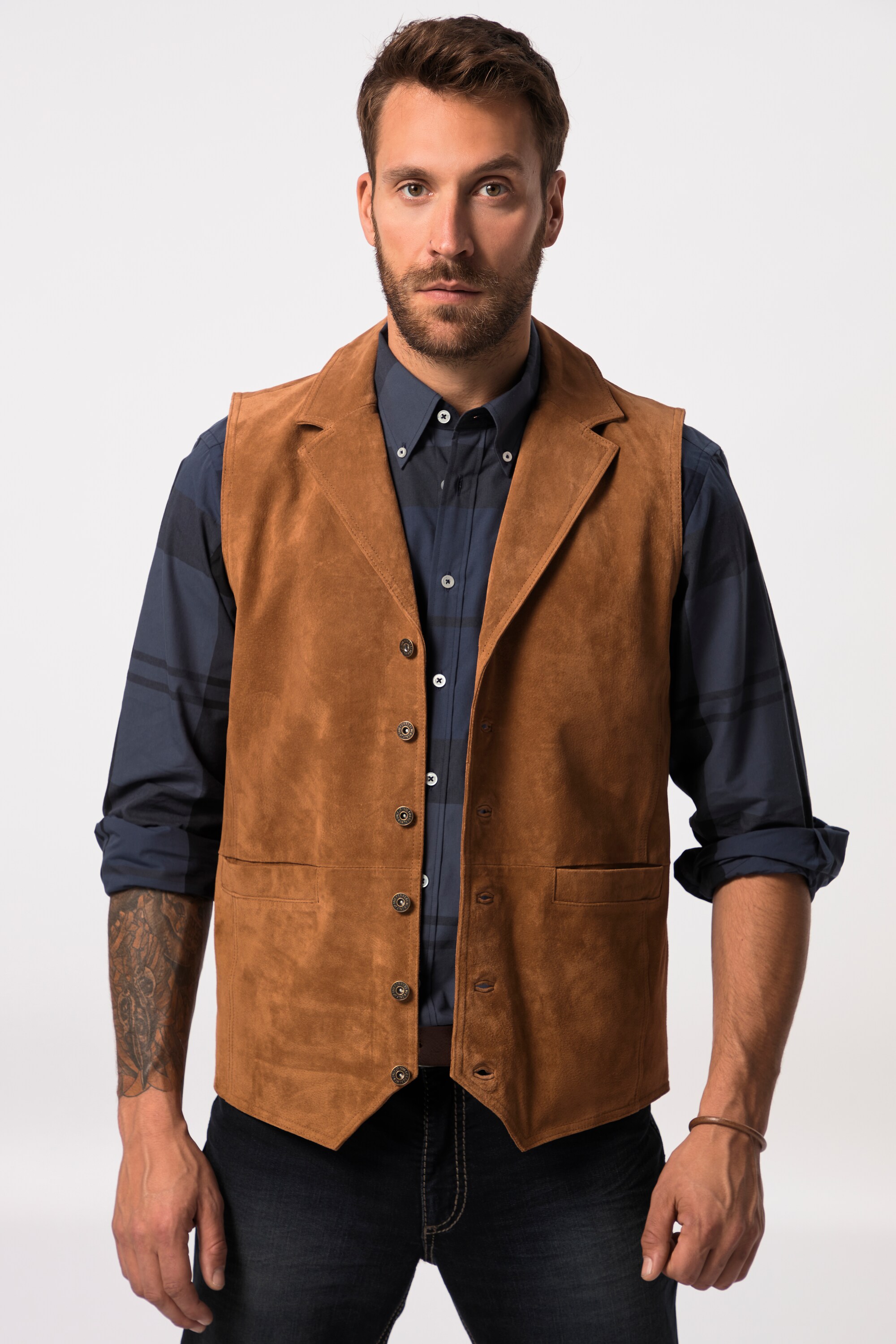 Gilet taupe fil métalisé cuivre
