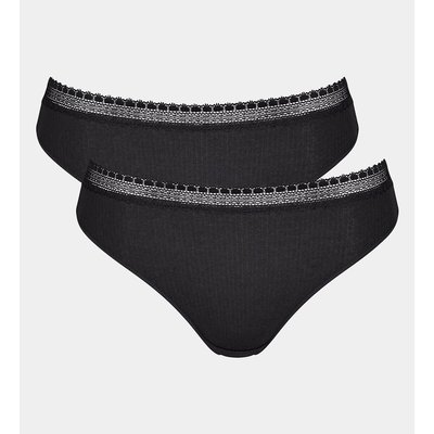 Pack of 2 Go Ribbed High Cut Knickers SLOGGI