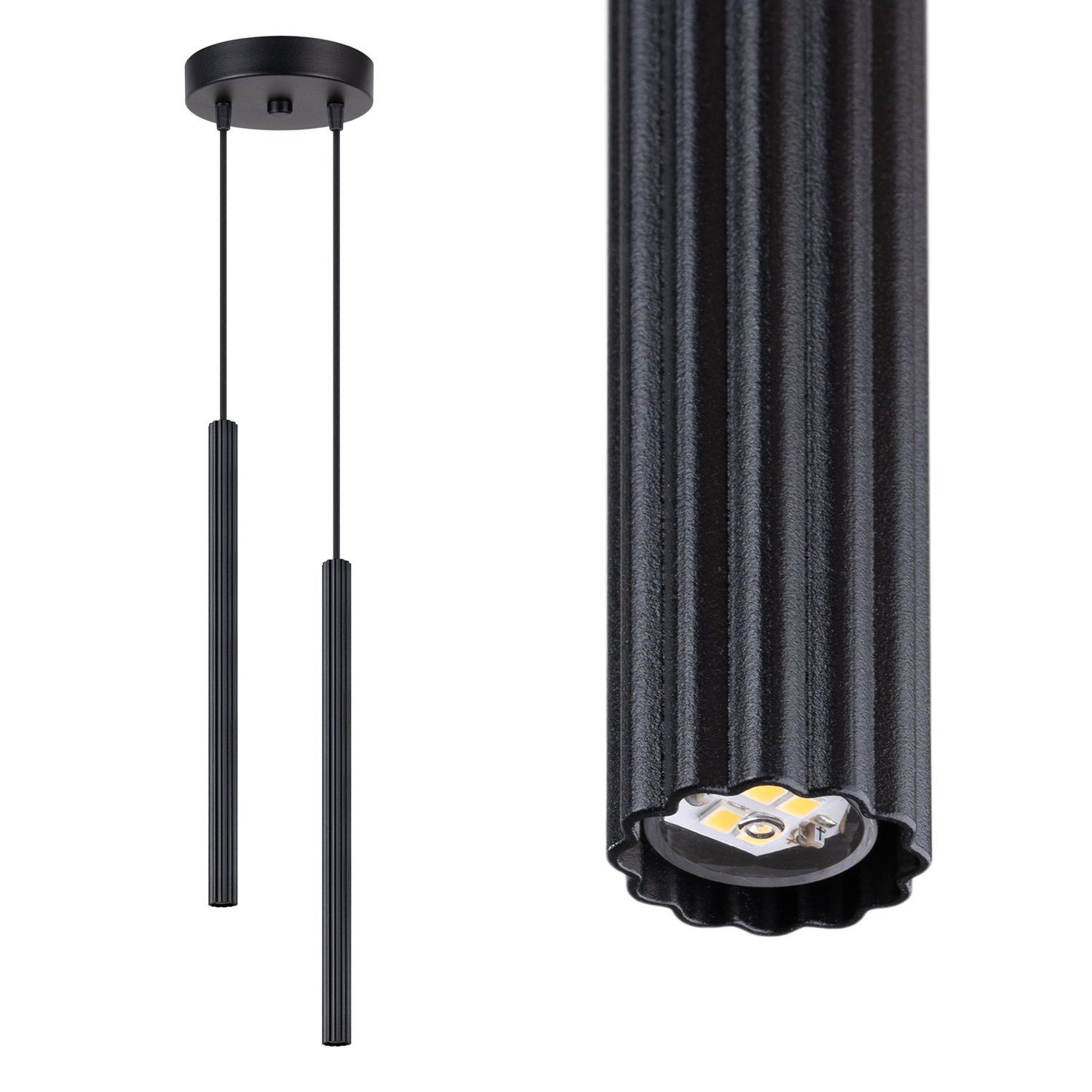 Suspension Acier Noir G9 2 Arche, EDEN