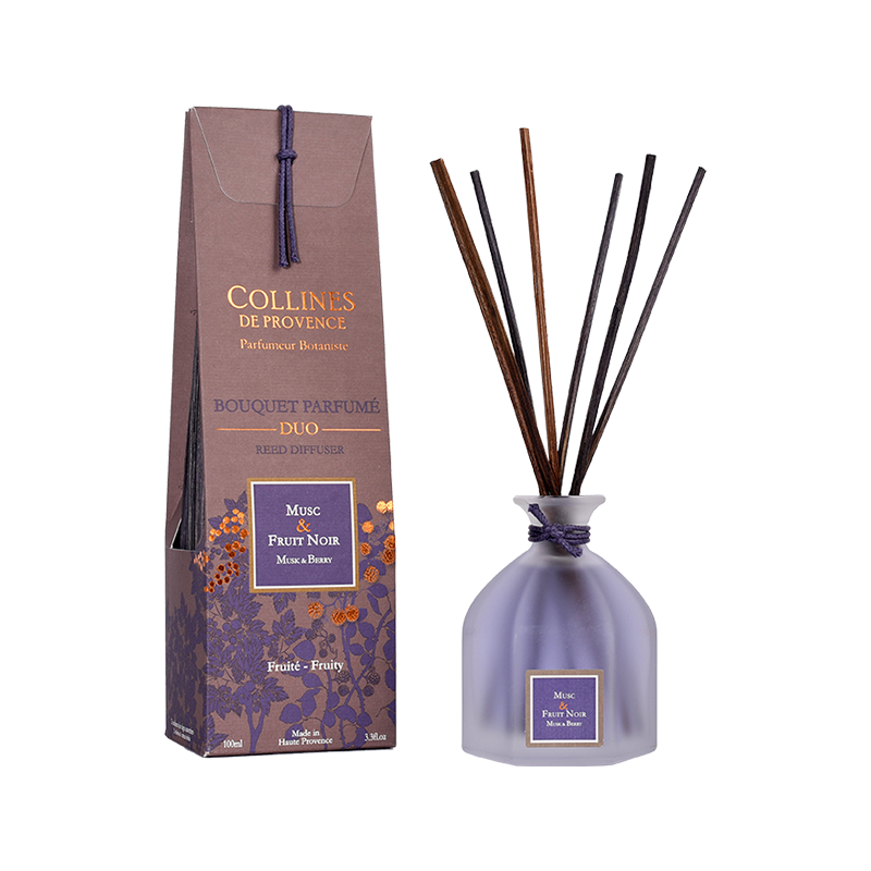 Diffuseur de parfum Coloré MUSC & FRUIT NOIR, COLLINES DE PROVENCE