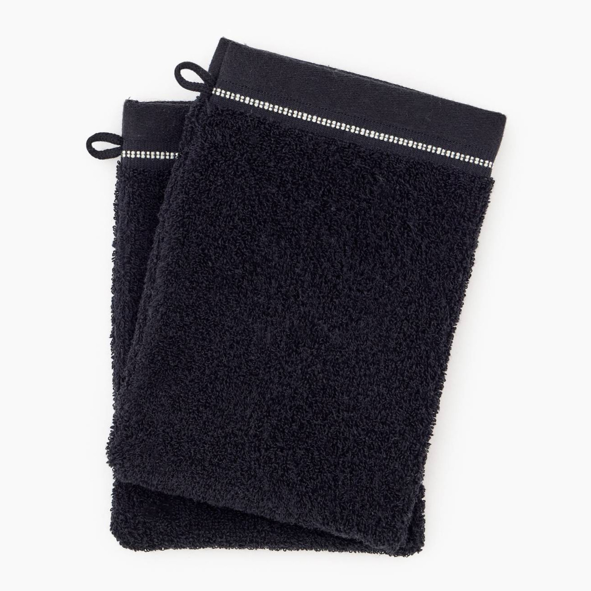 Lot de 2 gants de toilette, 15x21cm, en coton BIO GOTS, MONOPRIX MAISON