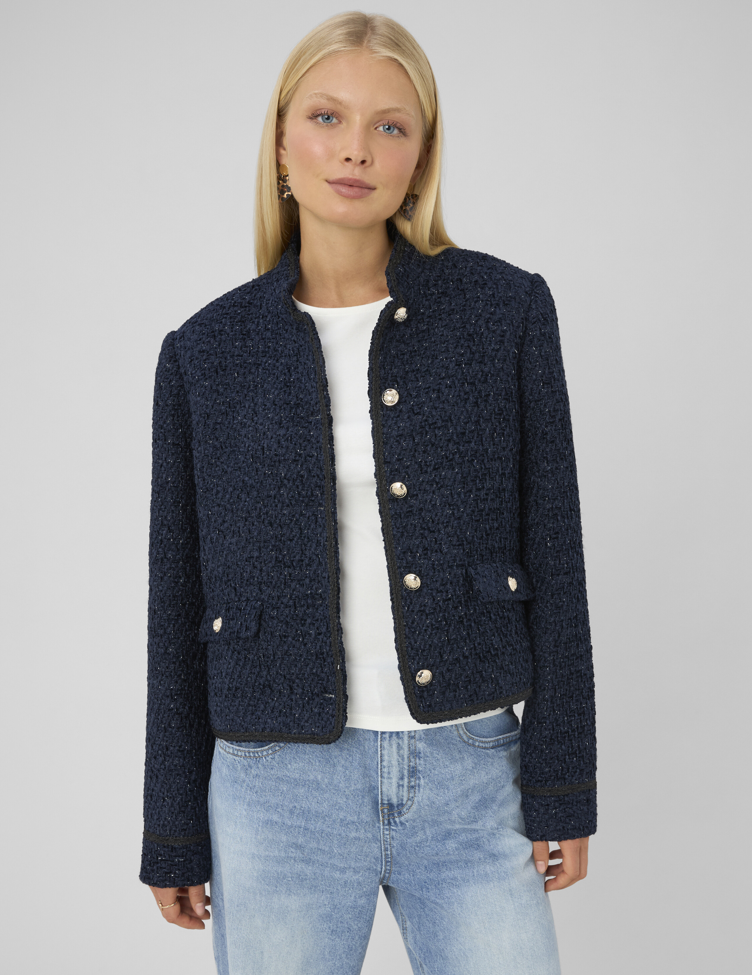 Veste tweed boutonnée, BZB