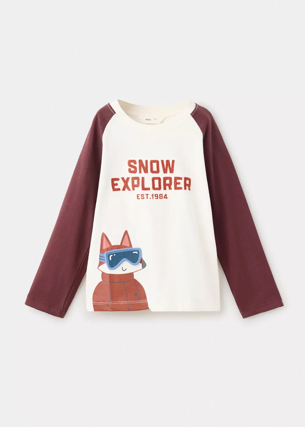 T-shirt coton détail imprimé, MANGO BABY
