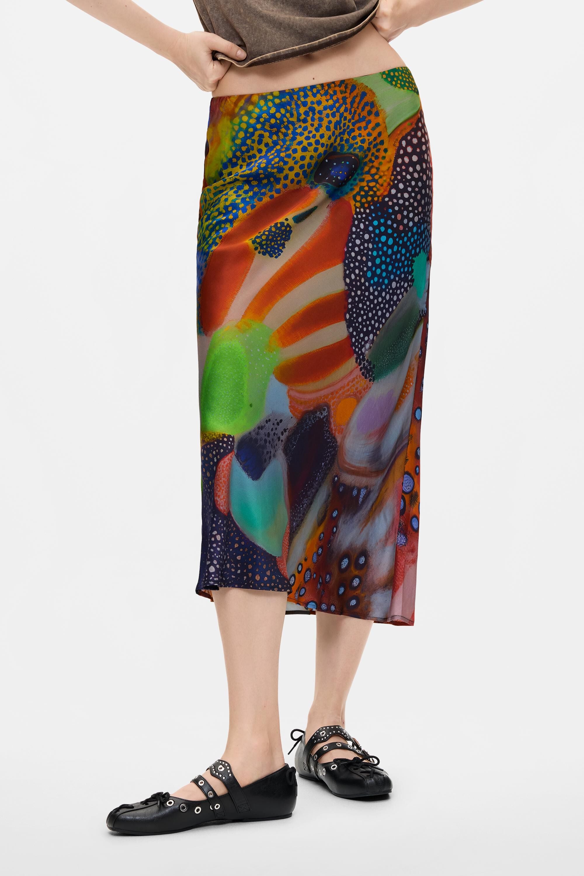 Jupe midi imprimée, DESIGUAL