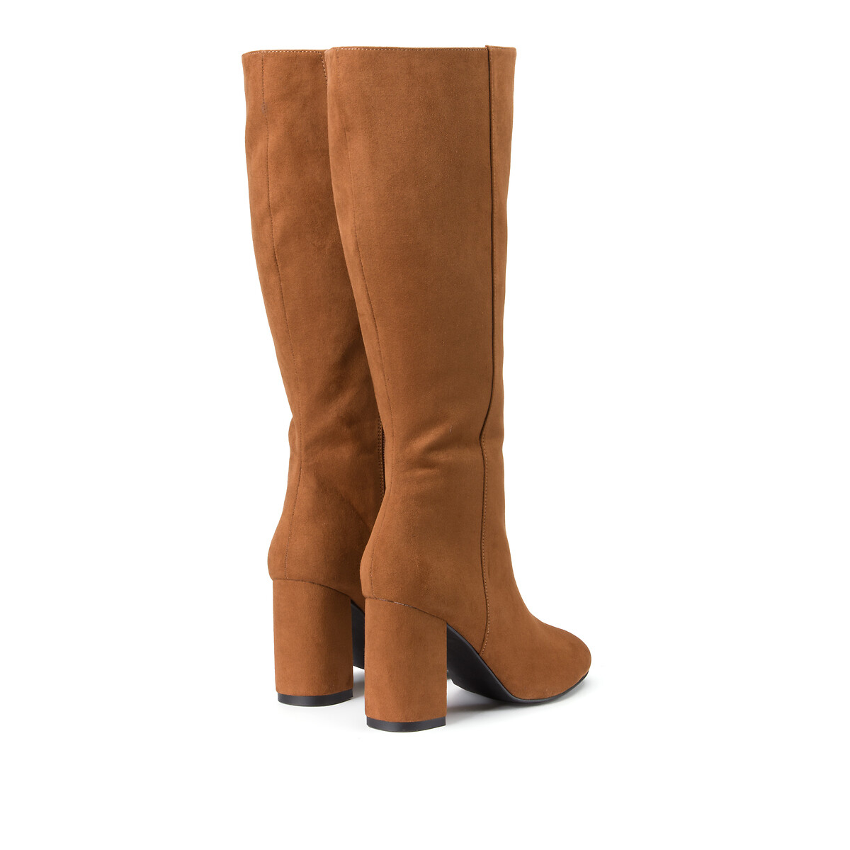 zara tall heeled boots with saddle