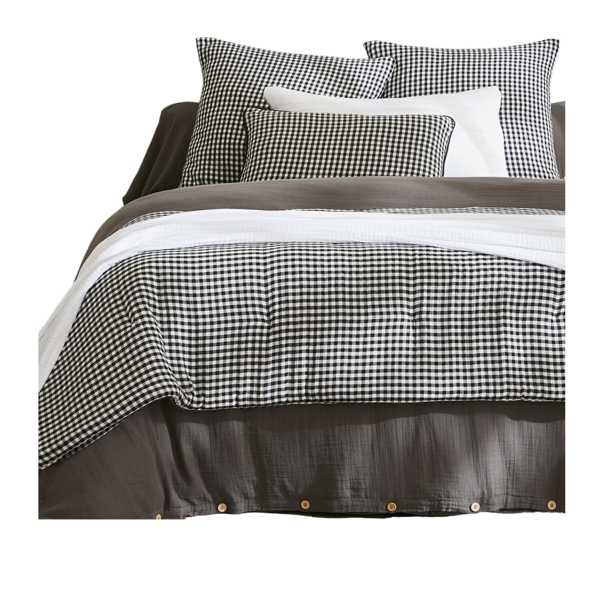Bout de lit gaze de coton Vickie vichy, EDEN