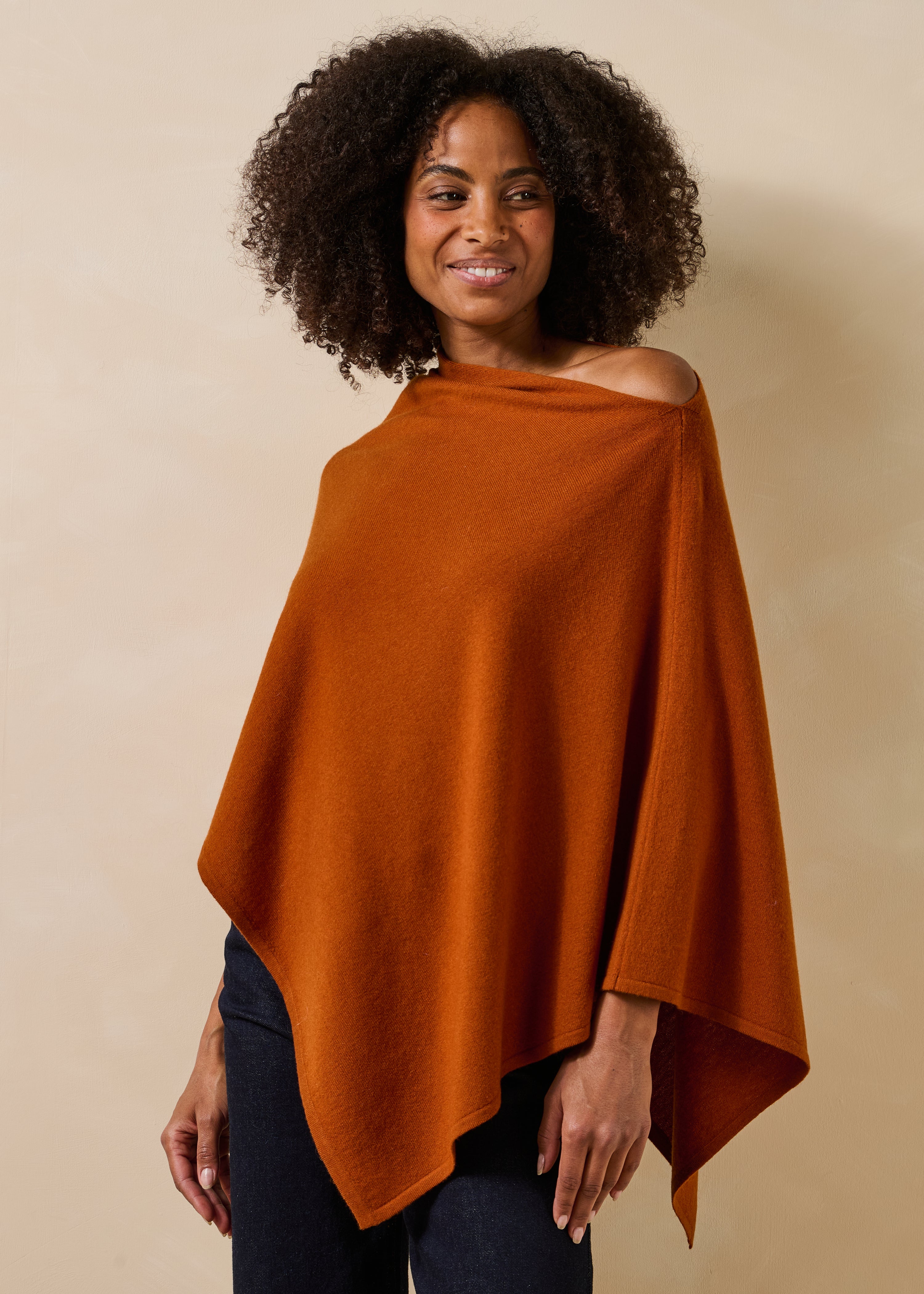 Pull cape en maille fine laine et cachemire, LA FEE MARABOUTEE