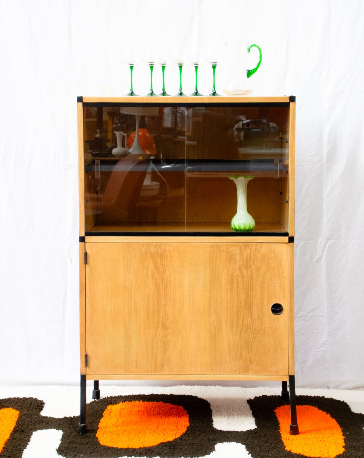 Vitrine en bois et métal Victoria N°1366 - Bon état, DEBONGOUT