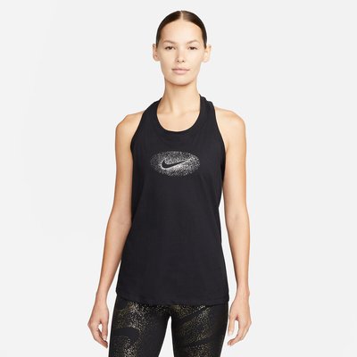 One Shine Vest Top with Central Logo Print in Cotton Mix NIKE
