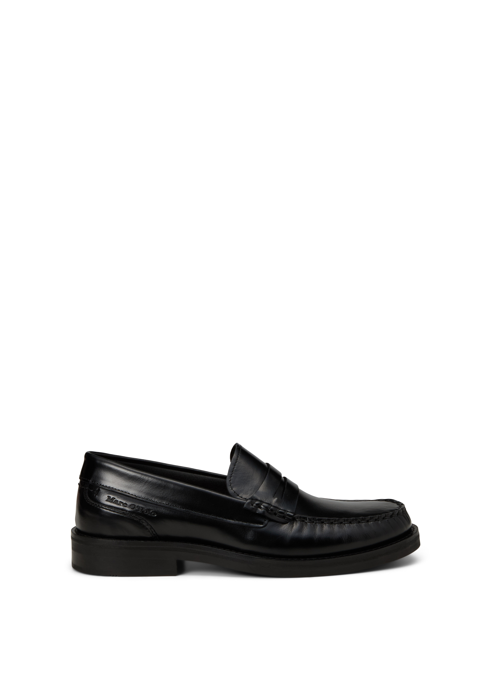 Mocassins penny modèle Michael en cuir de vachette poli, MARC O'POLO