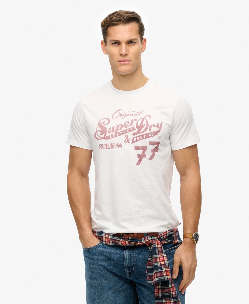 T-Shirt Script Leather & Boot Co, SUPERDRY