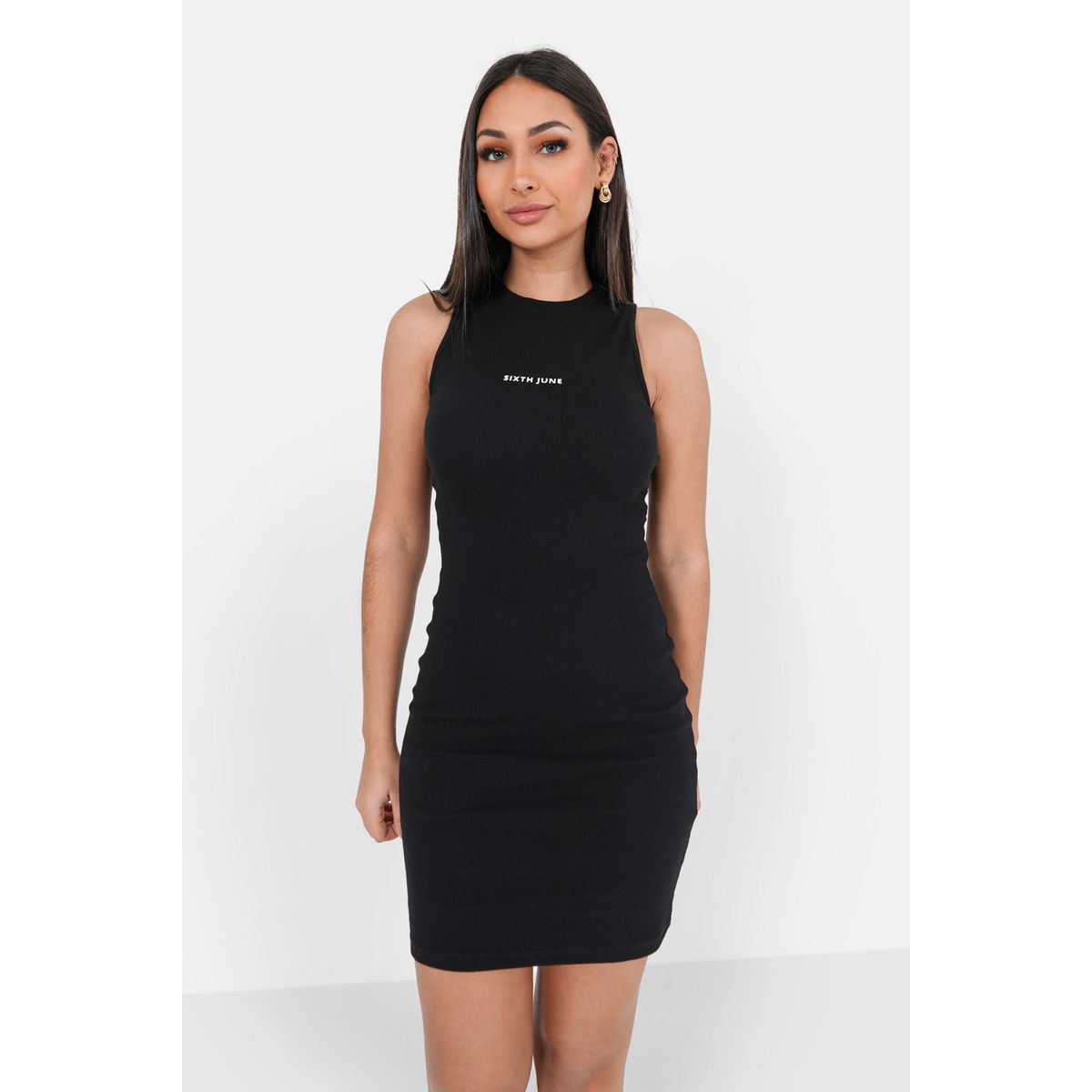 Robe cotelée online noire