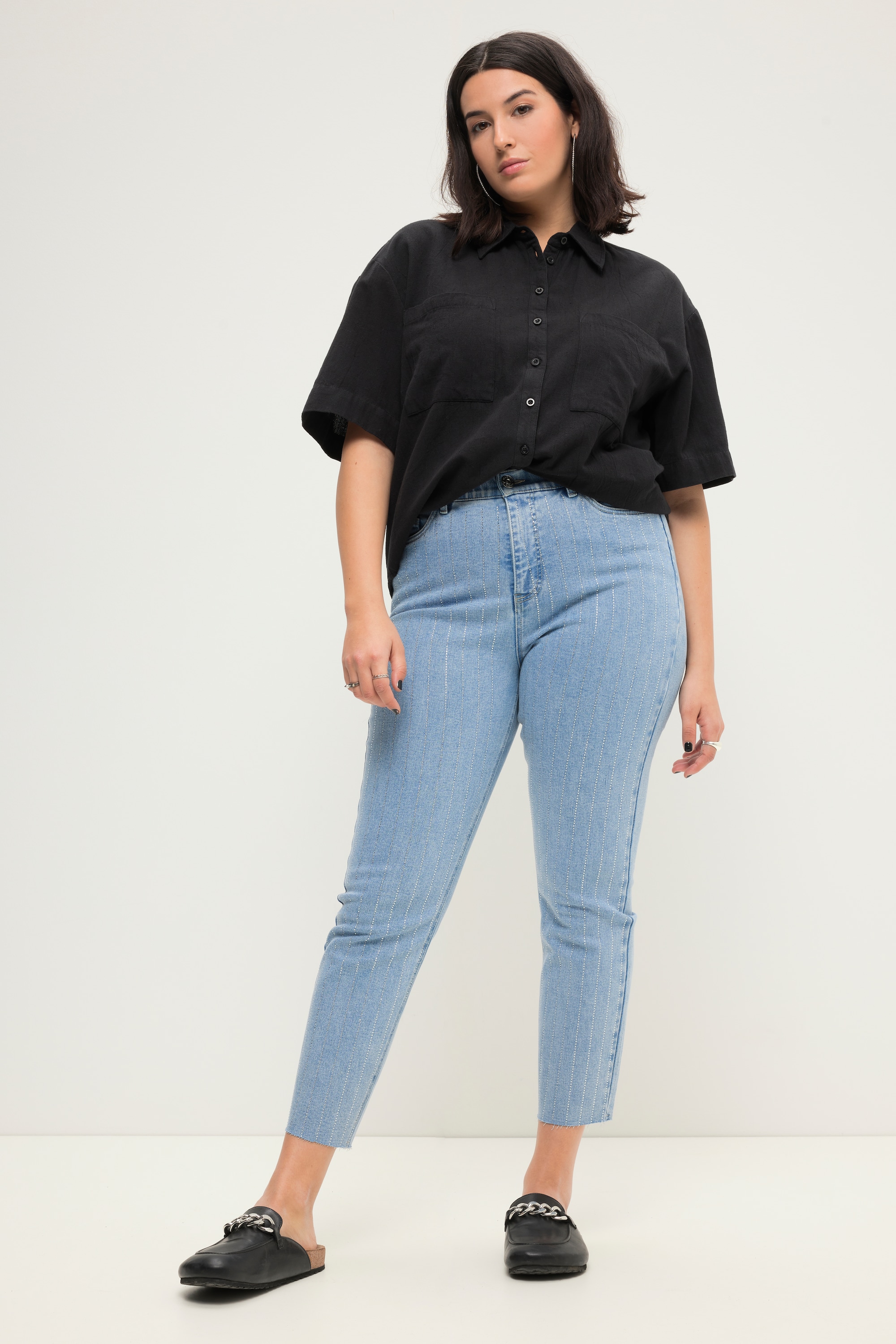 Jean mom coupe 5 poches taille haute, STUDIO UNTOLD