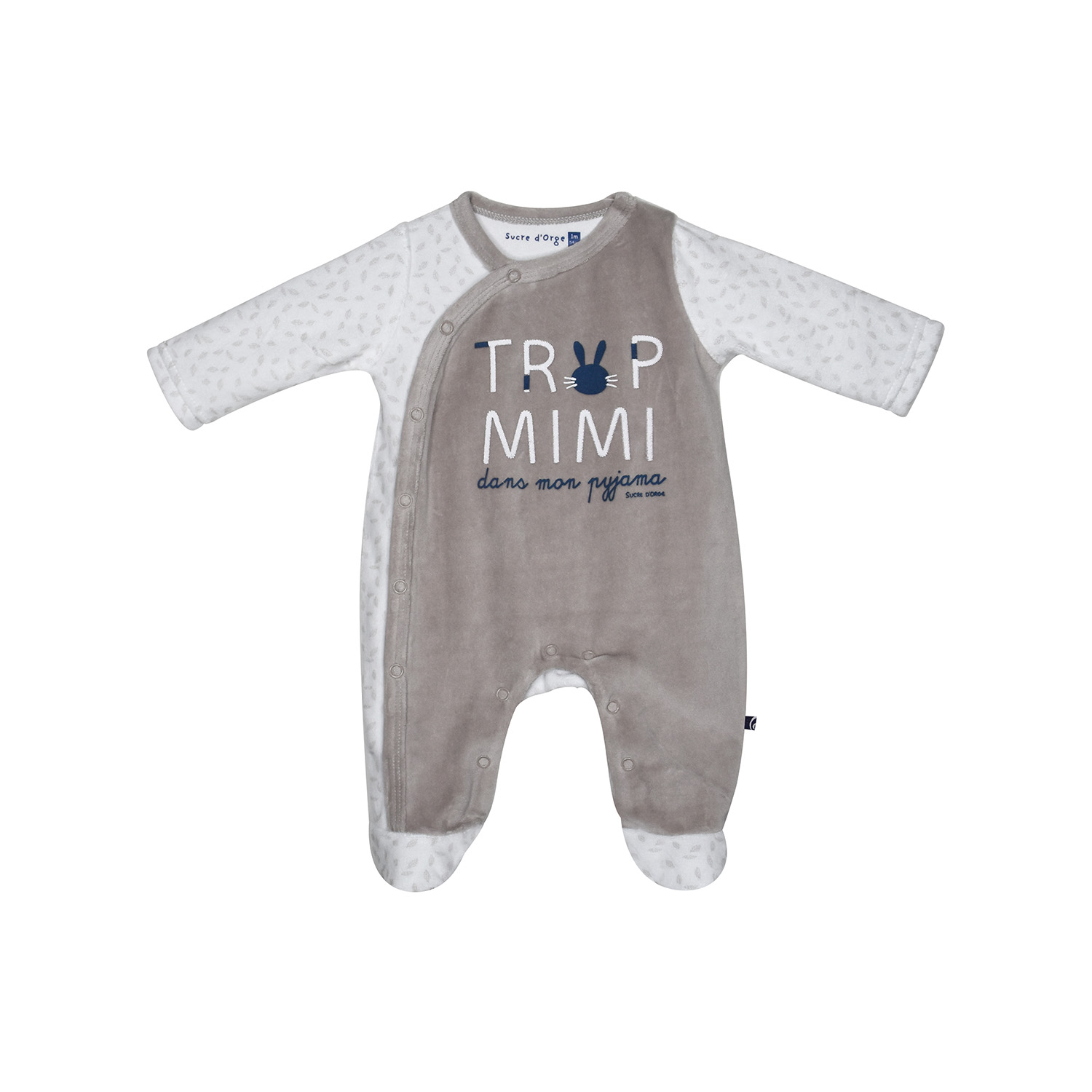Dors bien irwin velours rase ouverture devant naissance, SUCRE D'ORGE