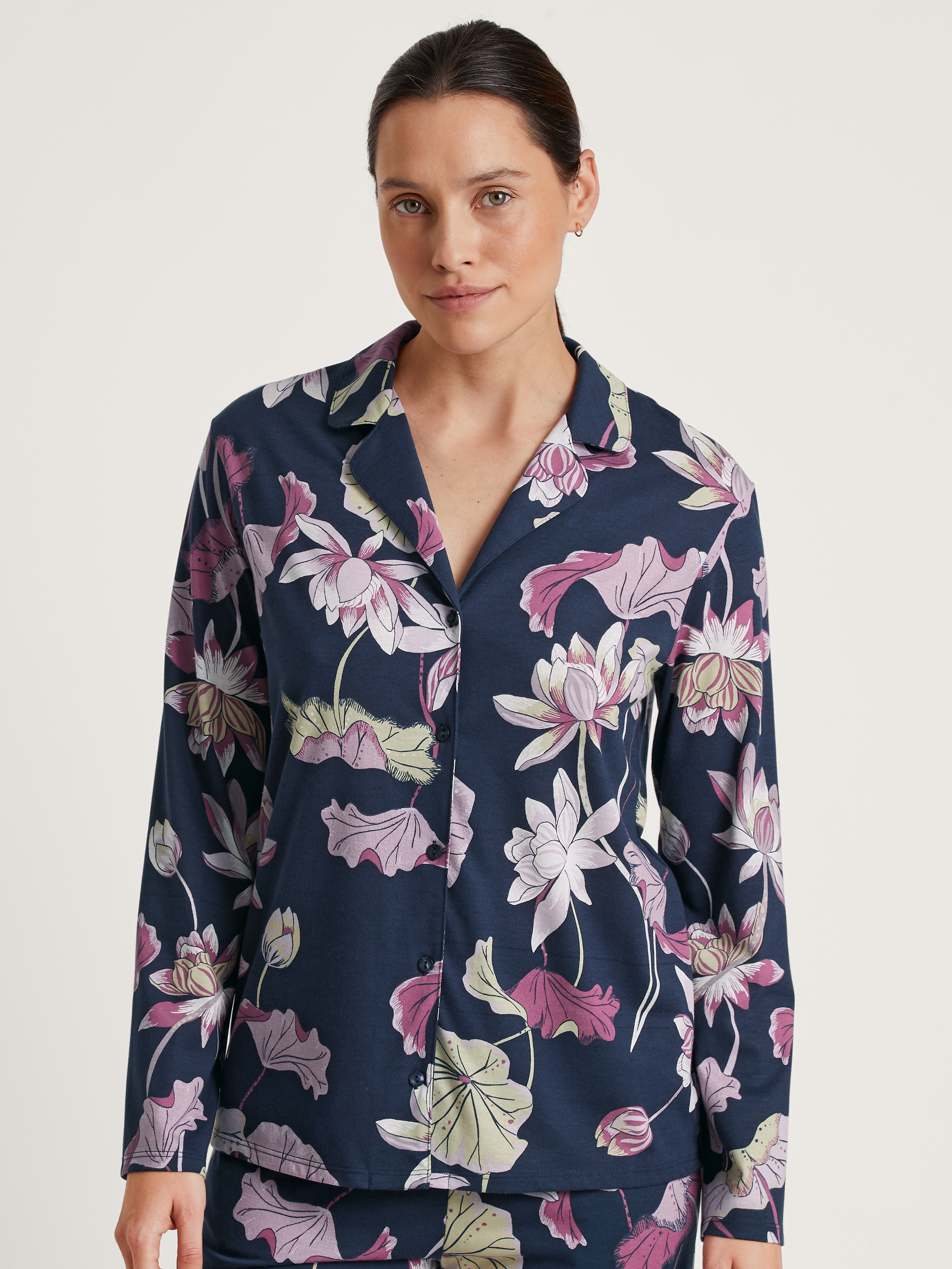 T-shirt à manches longues, boutonné de part en part manches longues Modal FAVOURITES BOTANIC, CALIDA