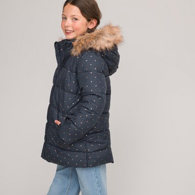 Recycled Hooded Padded Jacket in Star Print LA REDOUTE COLLECTIONS