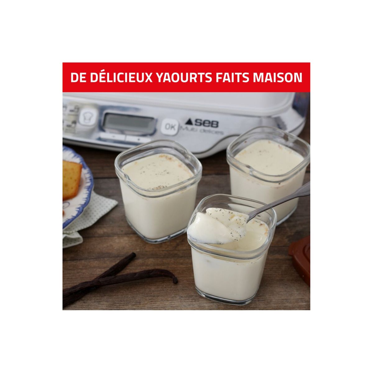 Yaourtière Multi Délices express YG661A00 blanc SEB : la yaourtière à Prix  Carrefour