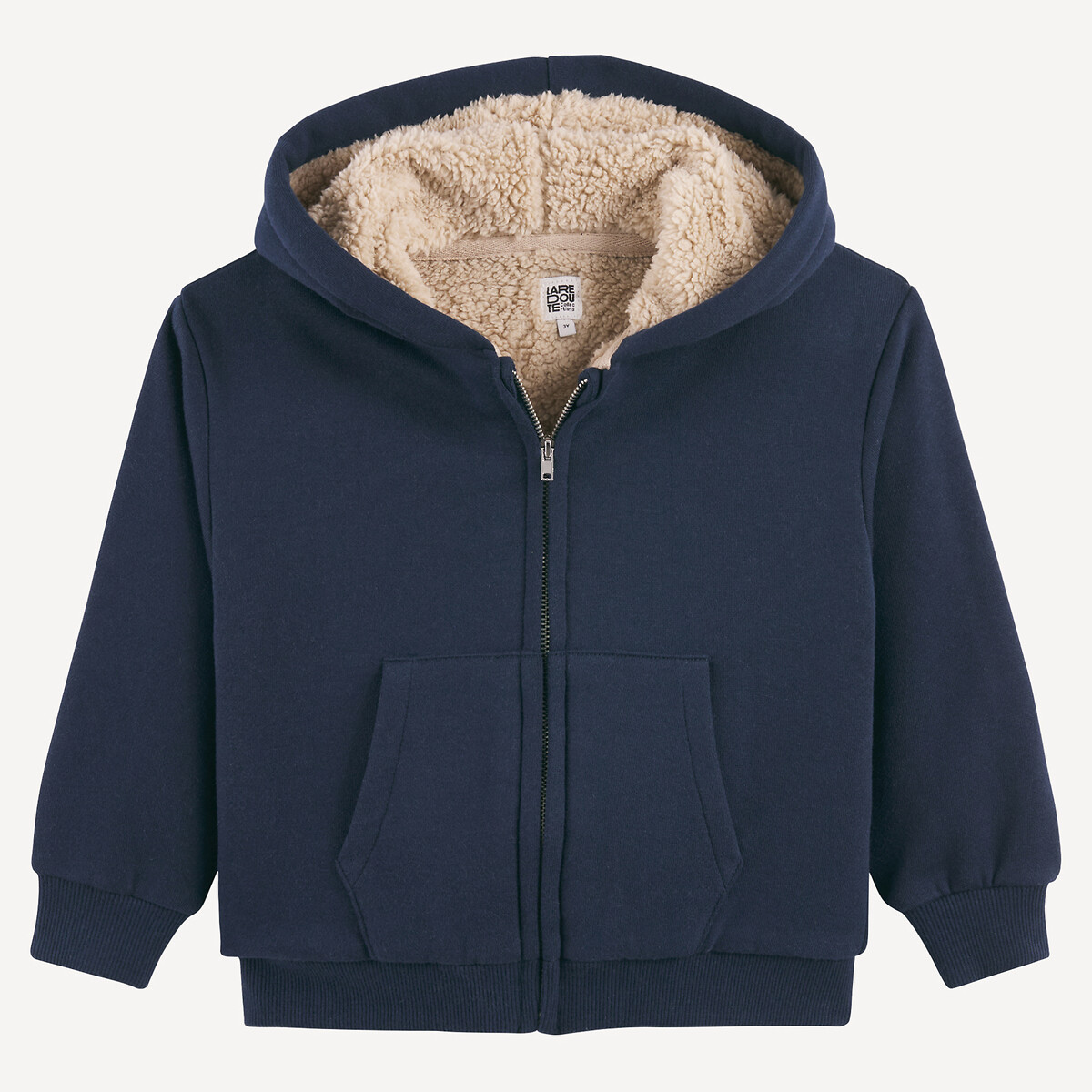 Sweat zippé à capuche en molleton doublé sherpa, LA REDOUTE COLLECTIONS