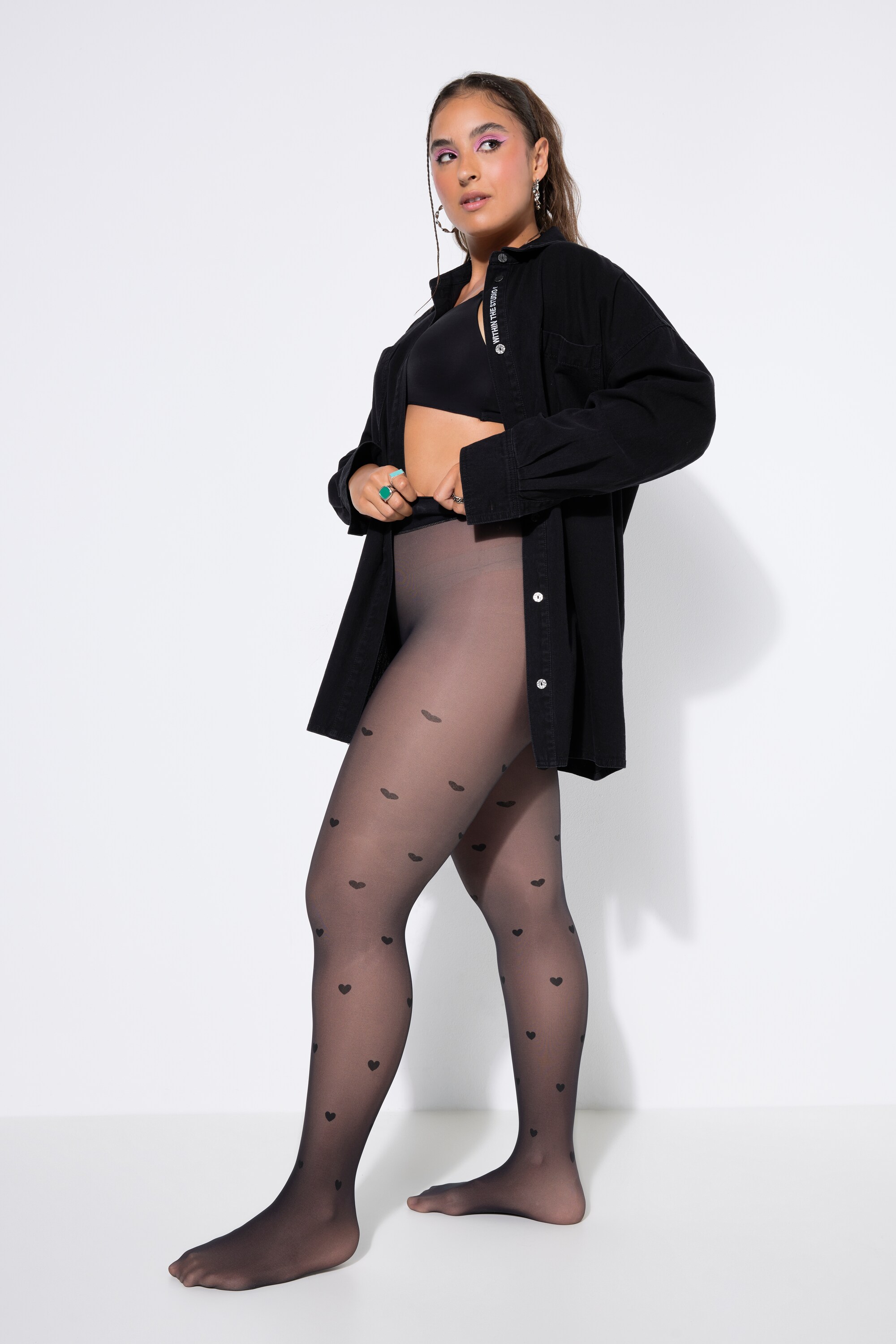 Collants aspect transparent, cœurs, STUDIO UNTOLD