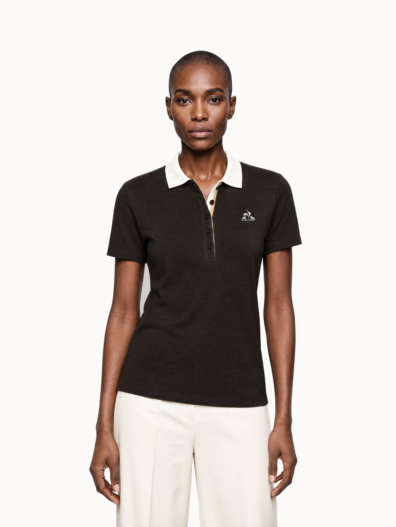 Polo en jersey effet piqué avec col contrasté Heritage, LE COQ SPORTIF