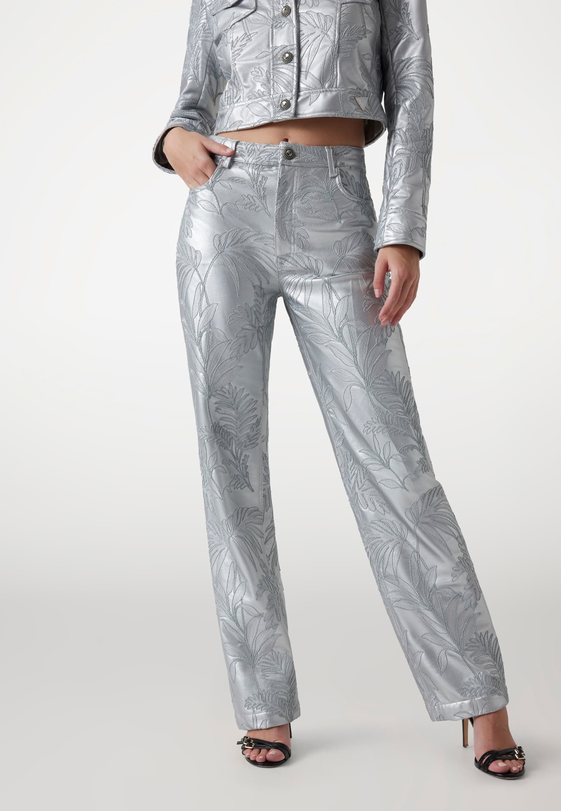 Pantalon Similicuir Brodé, GUESS