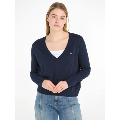 Pull fin, col V TOMMY JEANS