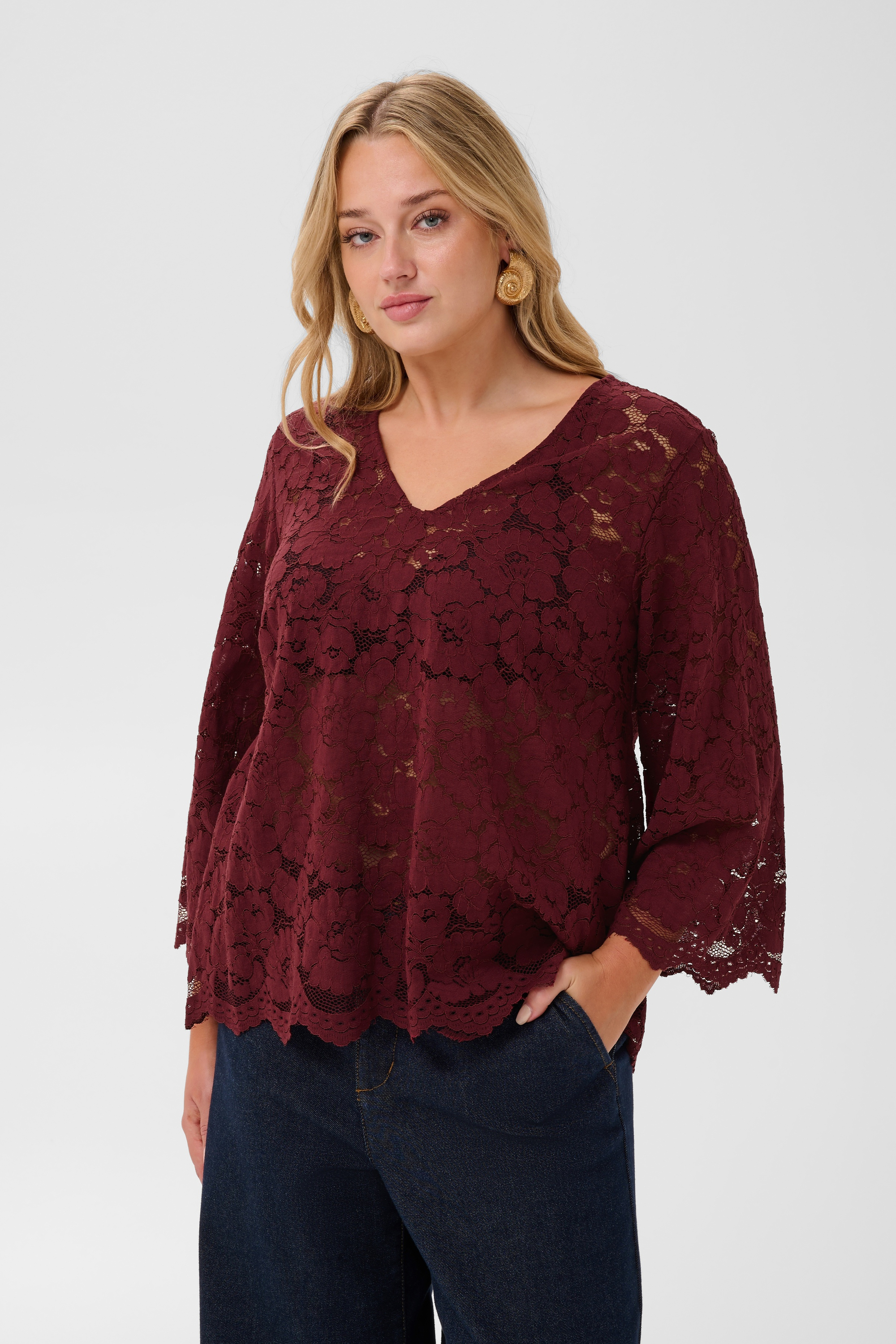 Blouse à manches courtes, KAFFE CURVE