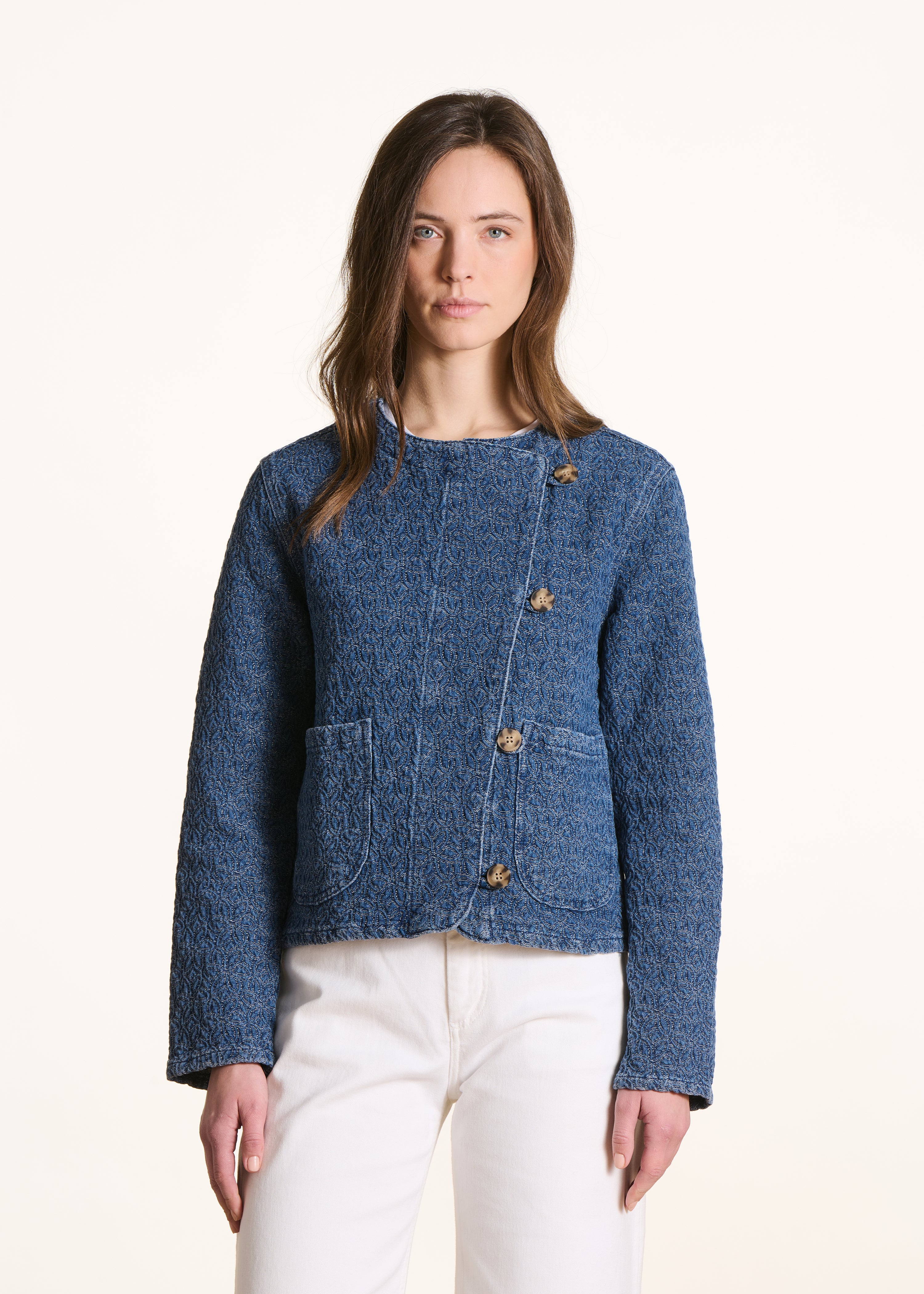 Veste en denim jacquard, LA FEE MARABOUTEE