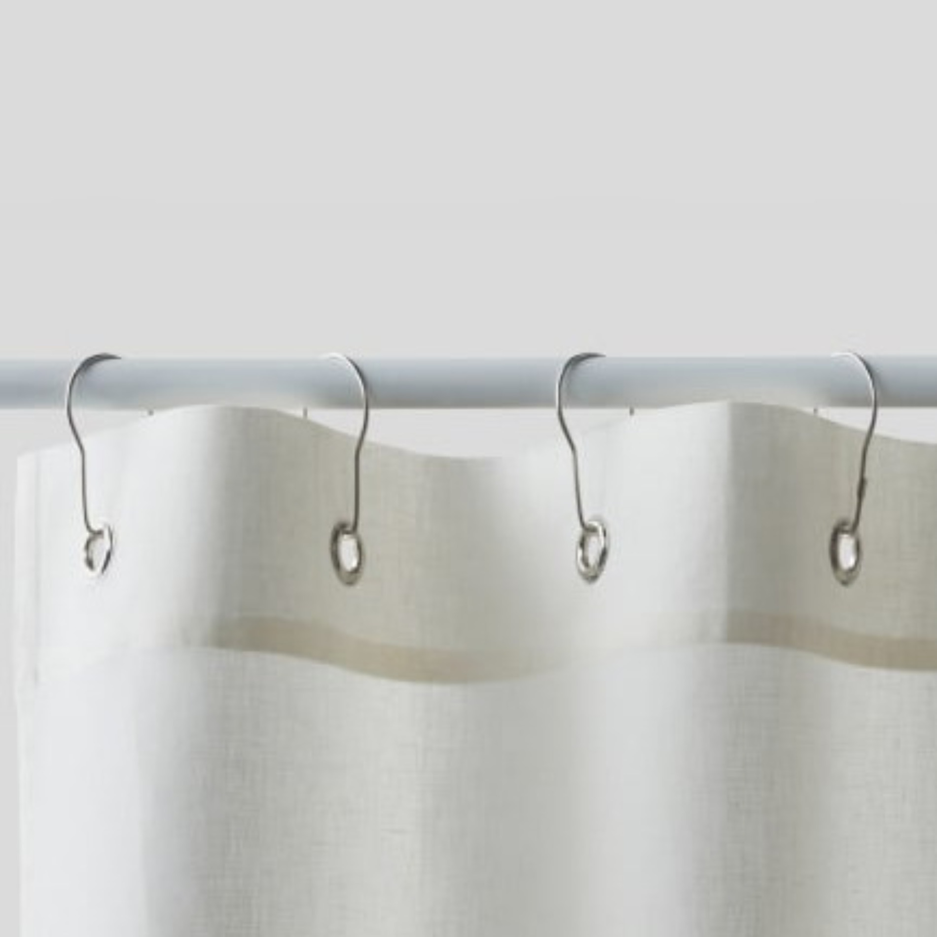 Rideau de douche en coton et lin, MONOPRIX