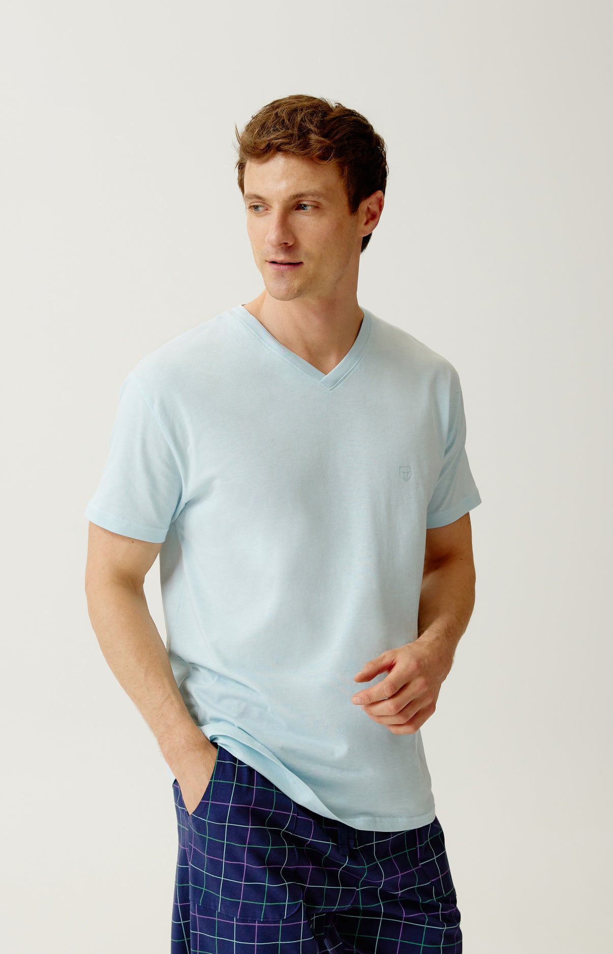 Tee-shirt en jersey de coton léger couleur unie Ciel, ARTHUR