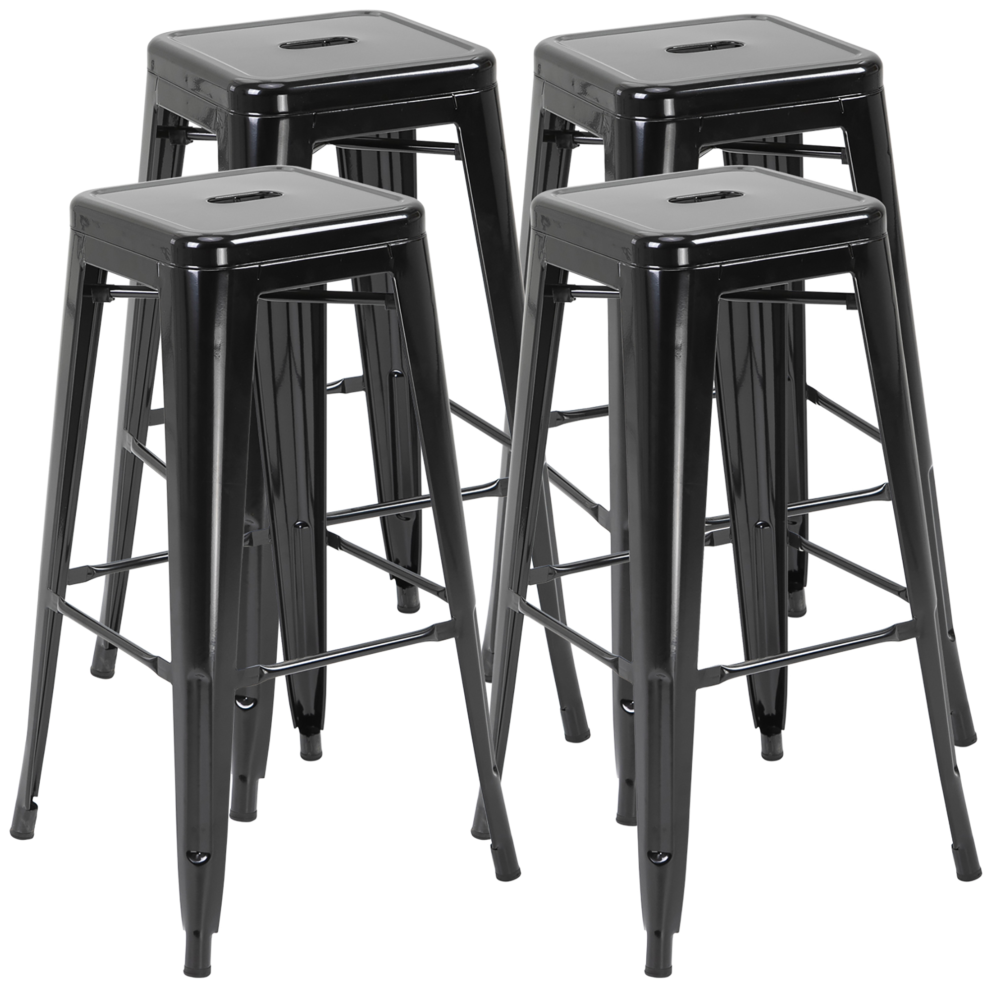 Tabouret de bar Métal Noir, HOMCOM