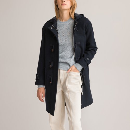Recycled wool mix duffle coat with hood La Redoute Collections | La Redoute