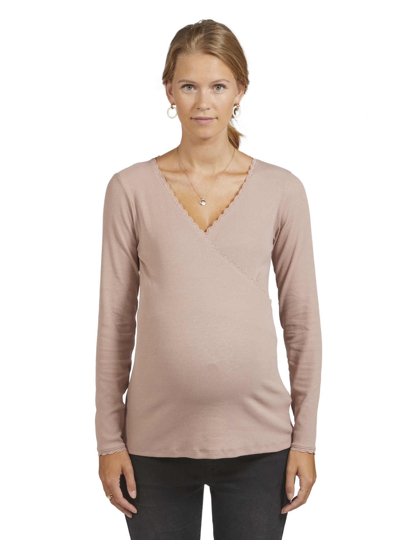 Tee-shirt col V croisé grossesse et allaitement, VERTBAUDET