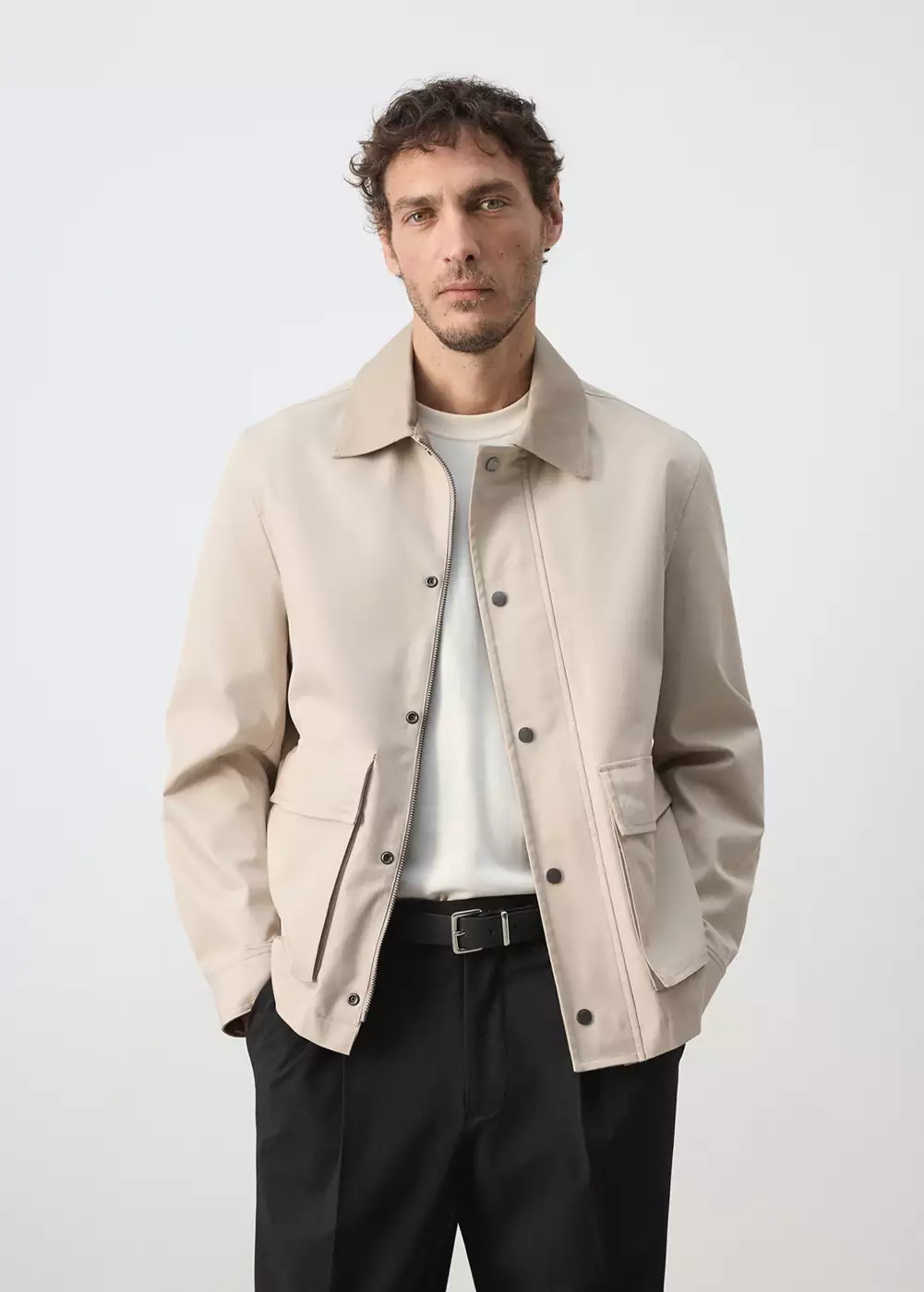 Veste en coton mélangé déperlante, MANGO MAN