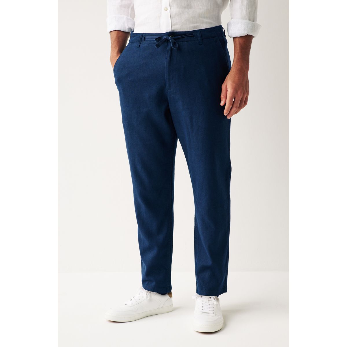 Pantalon en lin et viscose cordon de serrage, NEXT