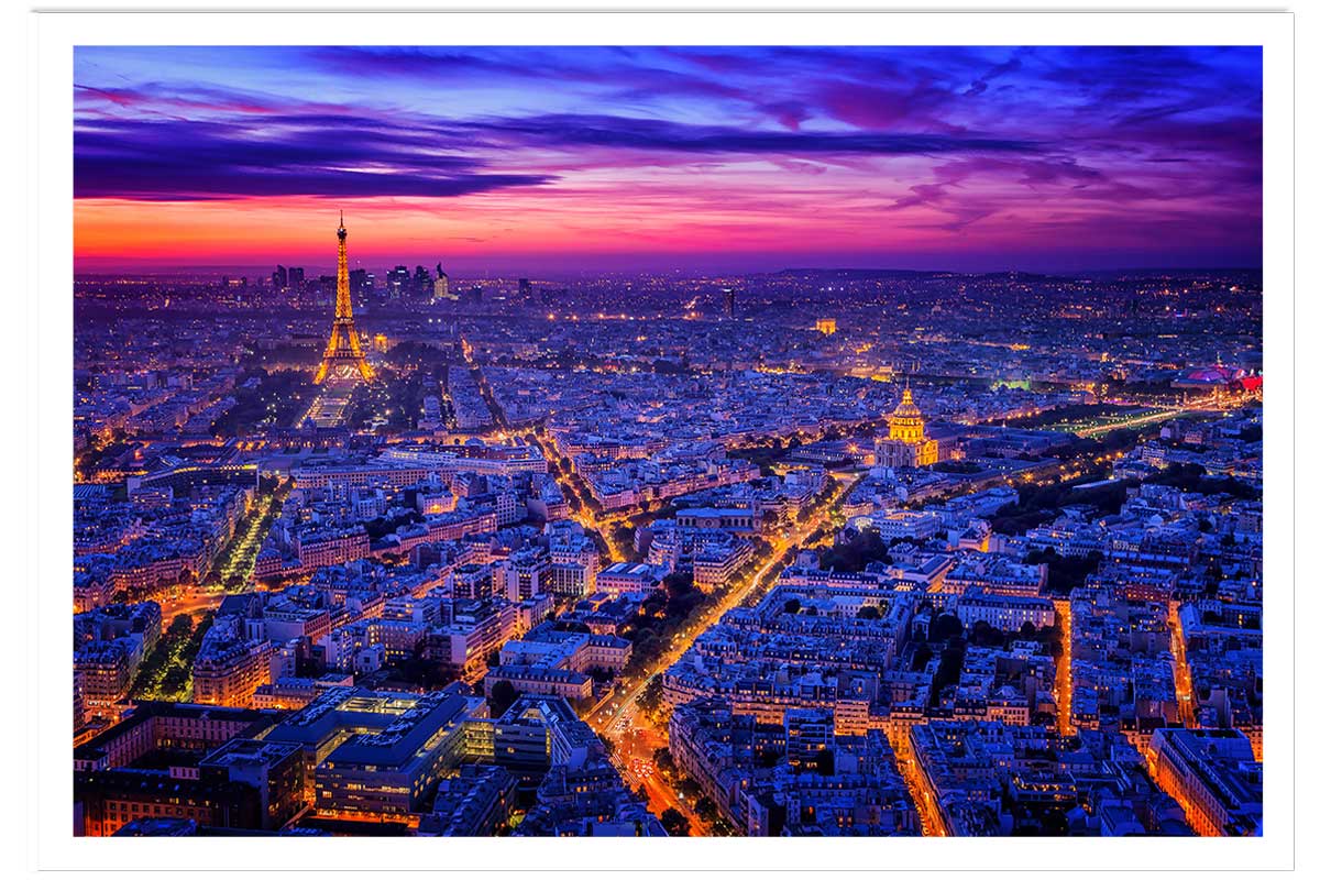 Affiche paysage paris city lights, HEXOA