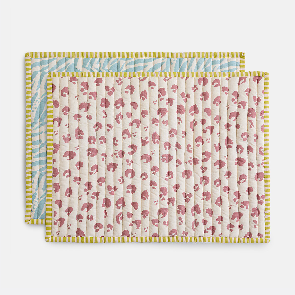 Lot de 2 sets de table réversibles, en voile de coton, LEAN, LA REDOUTE INTERIEURS