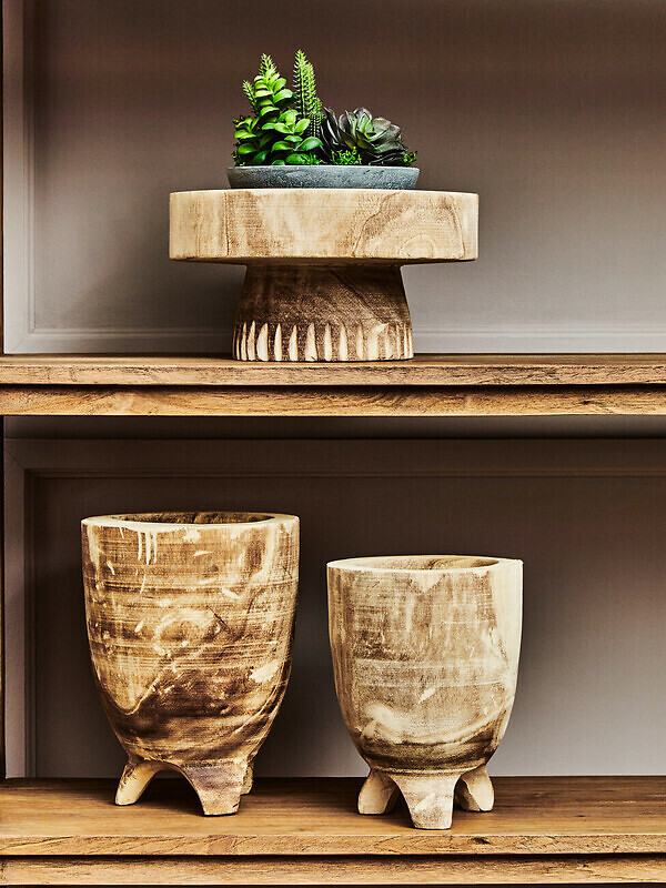 Small Natural Wooden Planter, FIFTY FIVE SOUTH