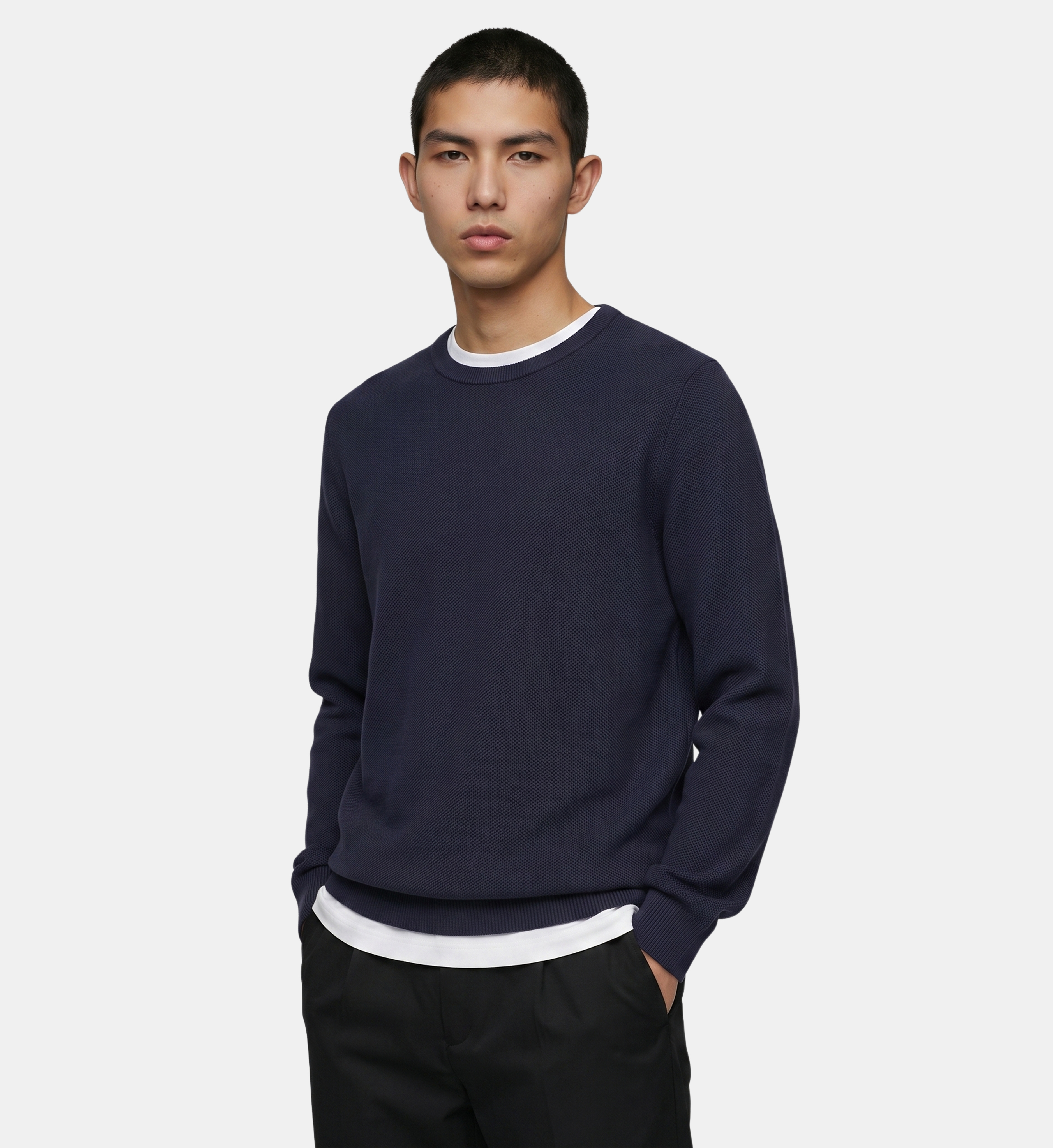 Pull droit uni tonron nid d'abeille coton bio, GALERIES LAFAYETTE