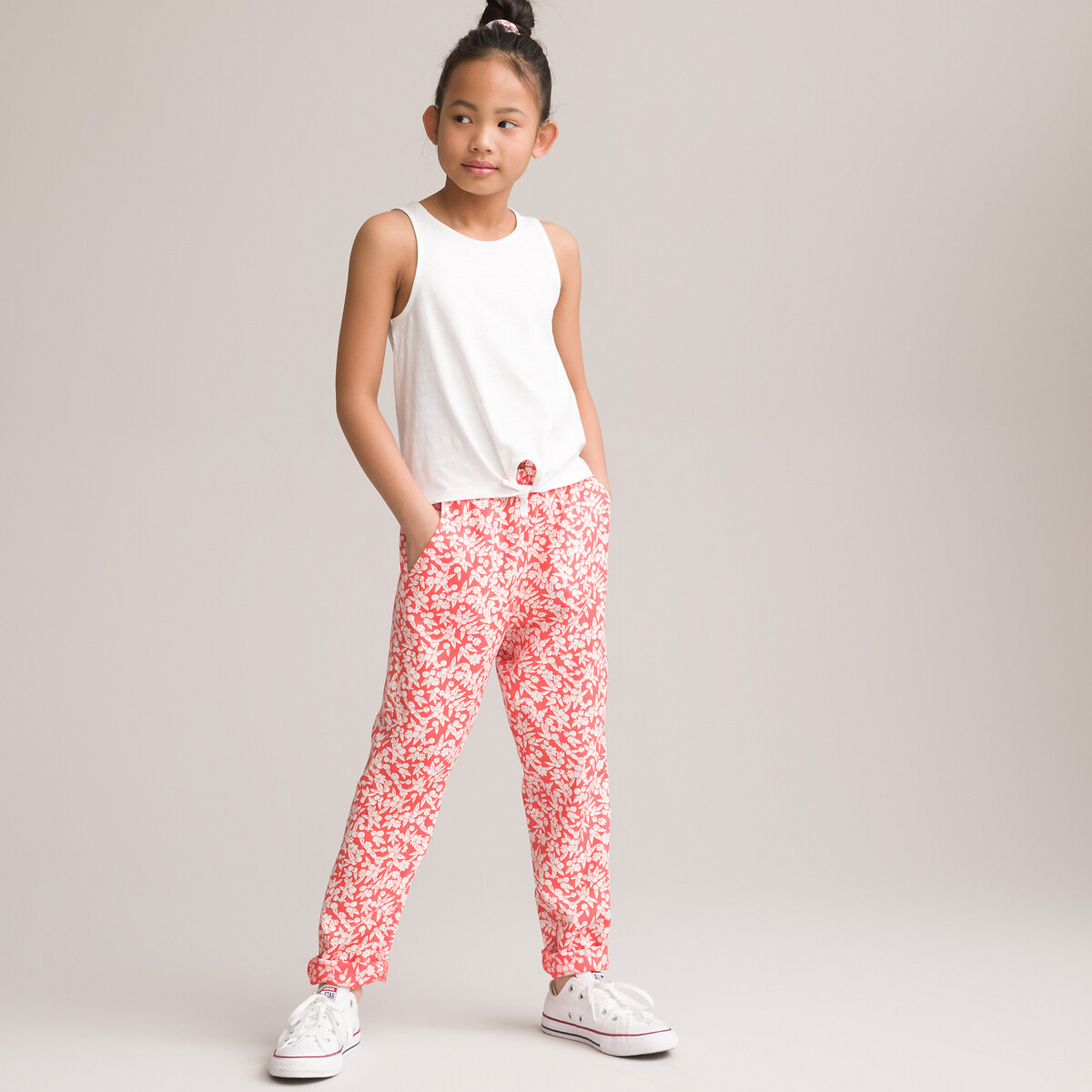 Floral print trousers, 3-14 years 