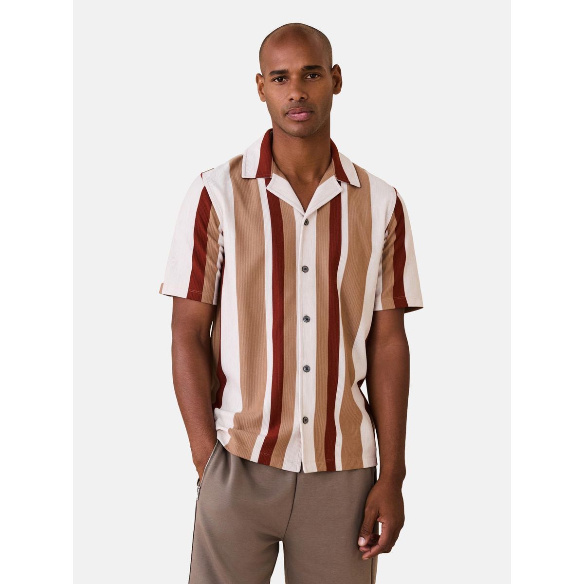 Chemise en jersey à rayures texturées, NEXT