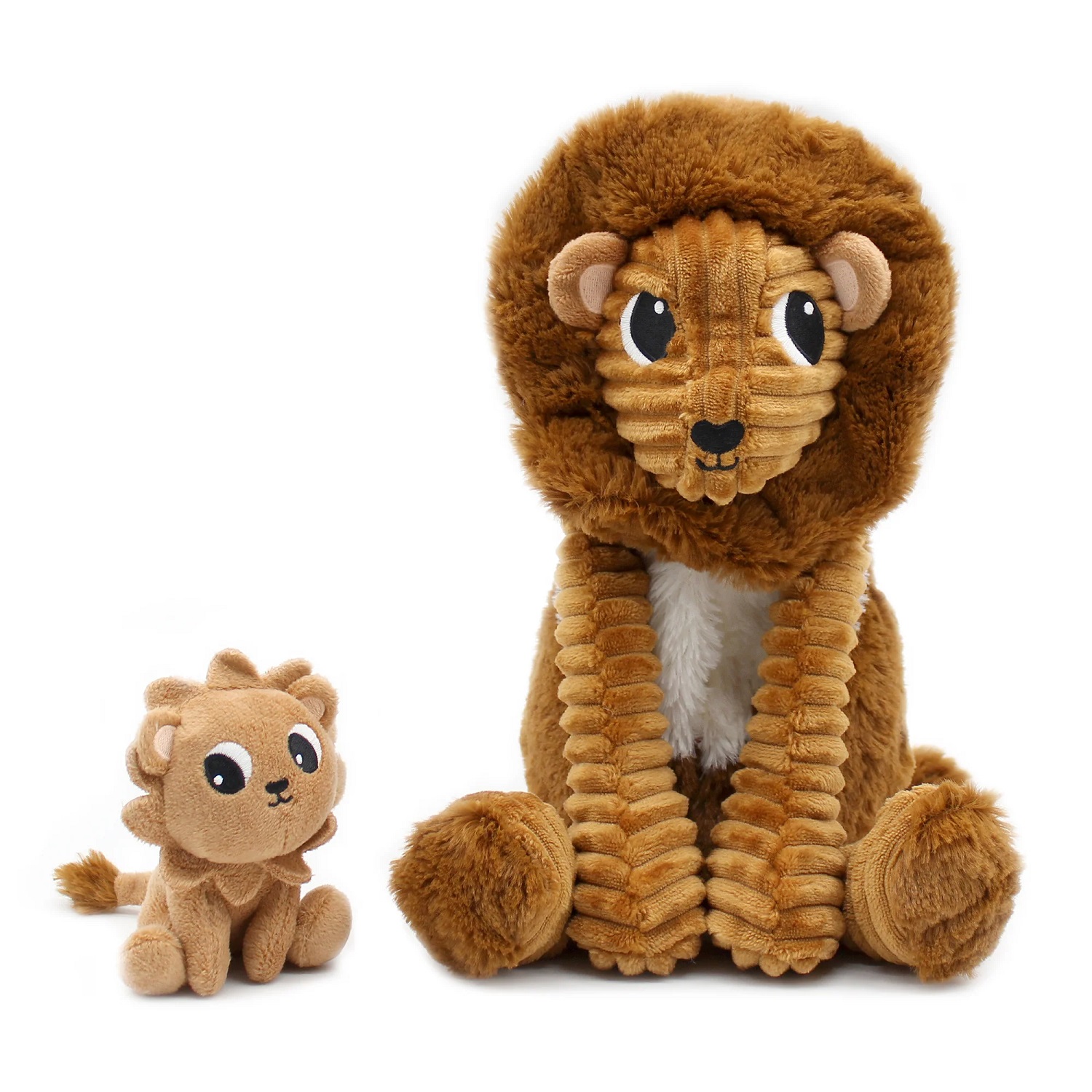 Peluche lion papa et son bébé, LES DEGLINGOS