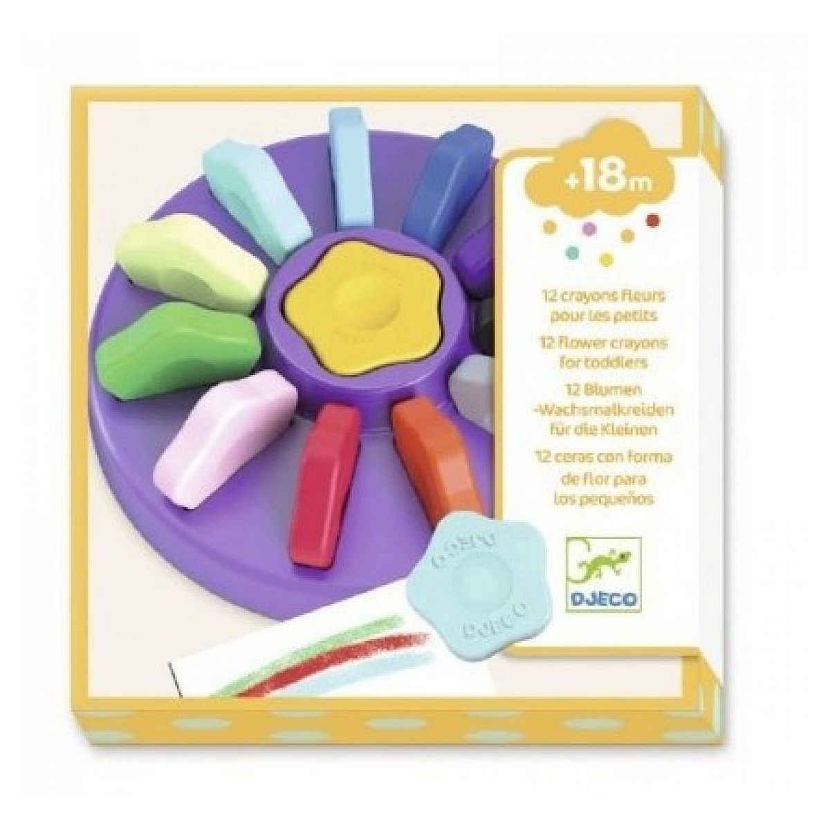 12 crayons fleurs pour les petits, DJECO