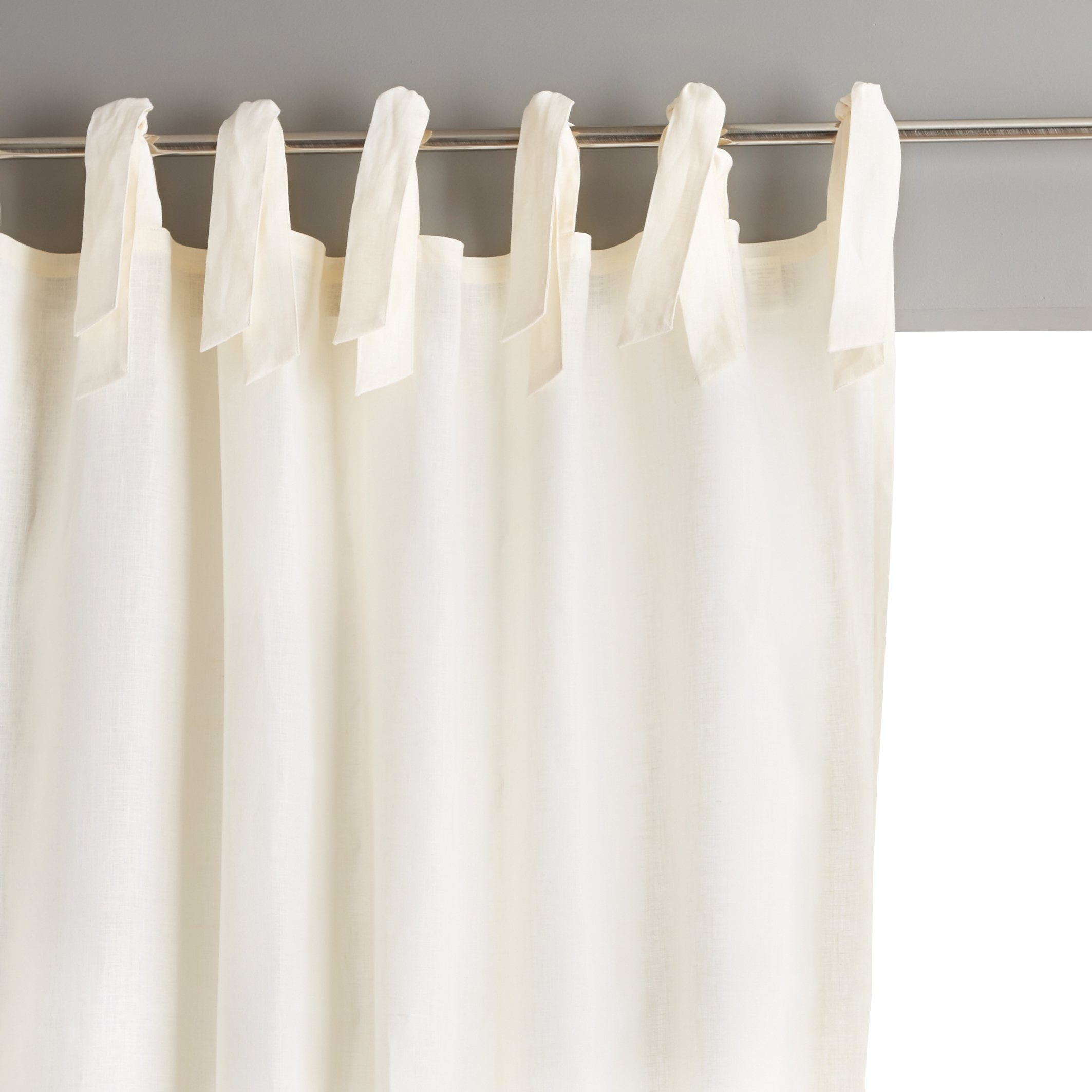 Colin single linen curtain with tie top , white foam, Am.Pm | La Redoute