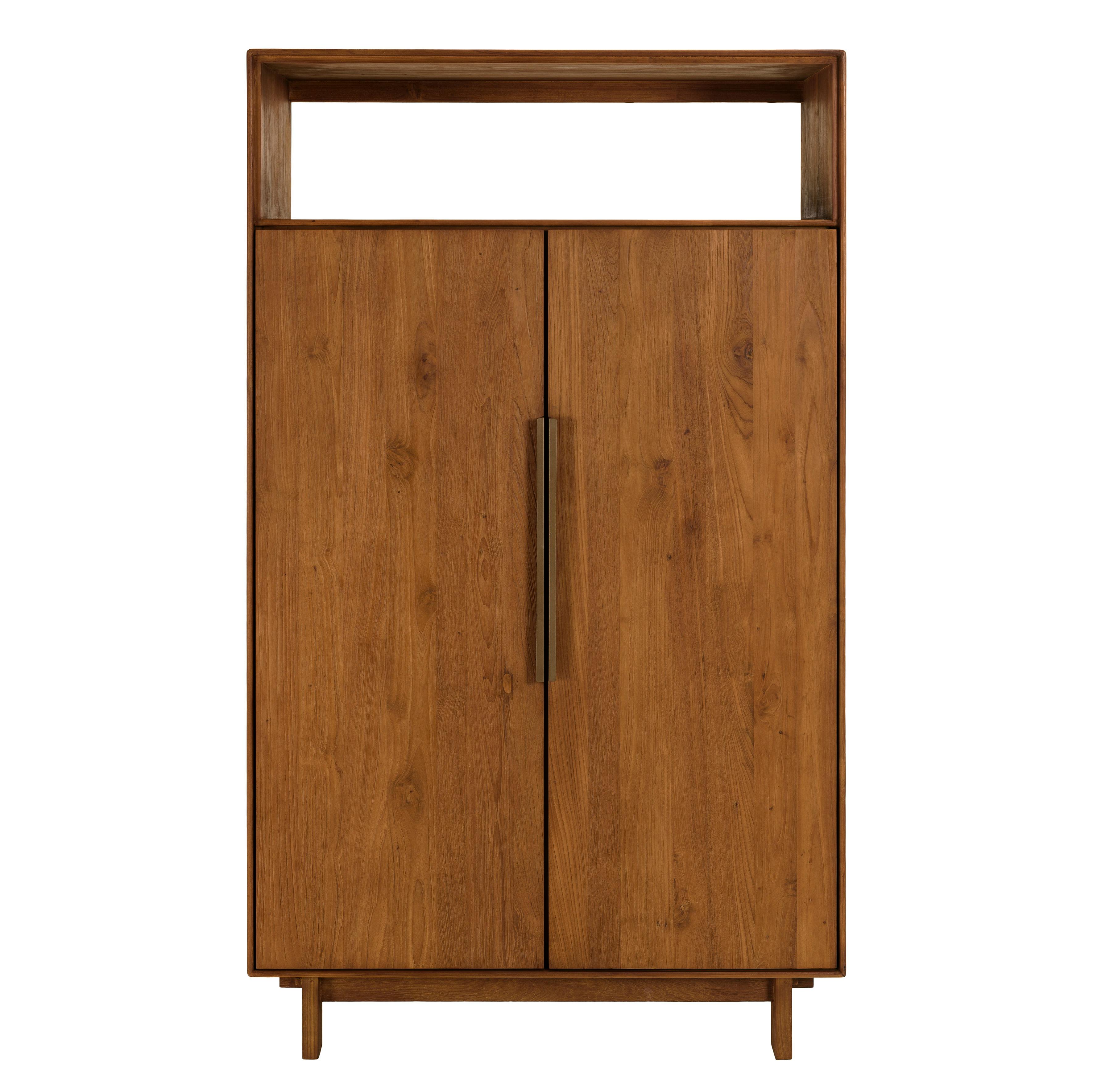 Buffet 2 portes 1 étagère ouverte 90x155cm en bois de teck recyclé SWING, PIER IMPORT