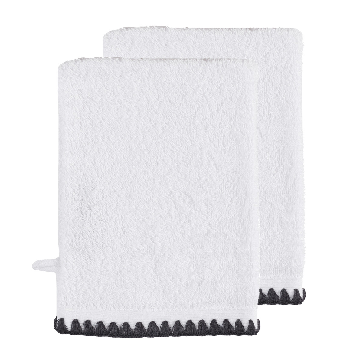 Lot de 2 gants de toilette point cavalier 500 g/m² CASA BORGO, SENSEI MAISON