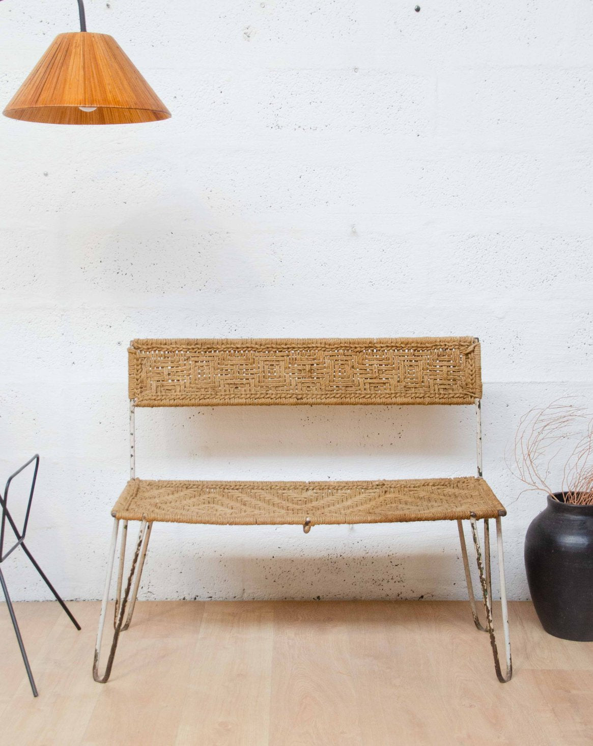 Banquette indienne en jute Martine N°66 - Bon état, DEBONGOUT