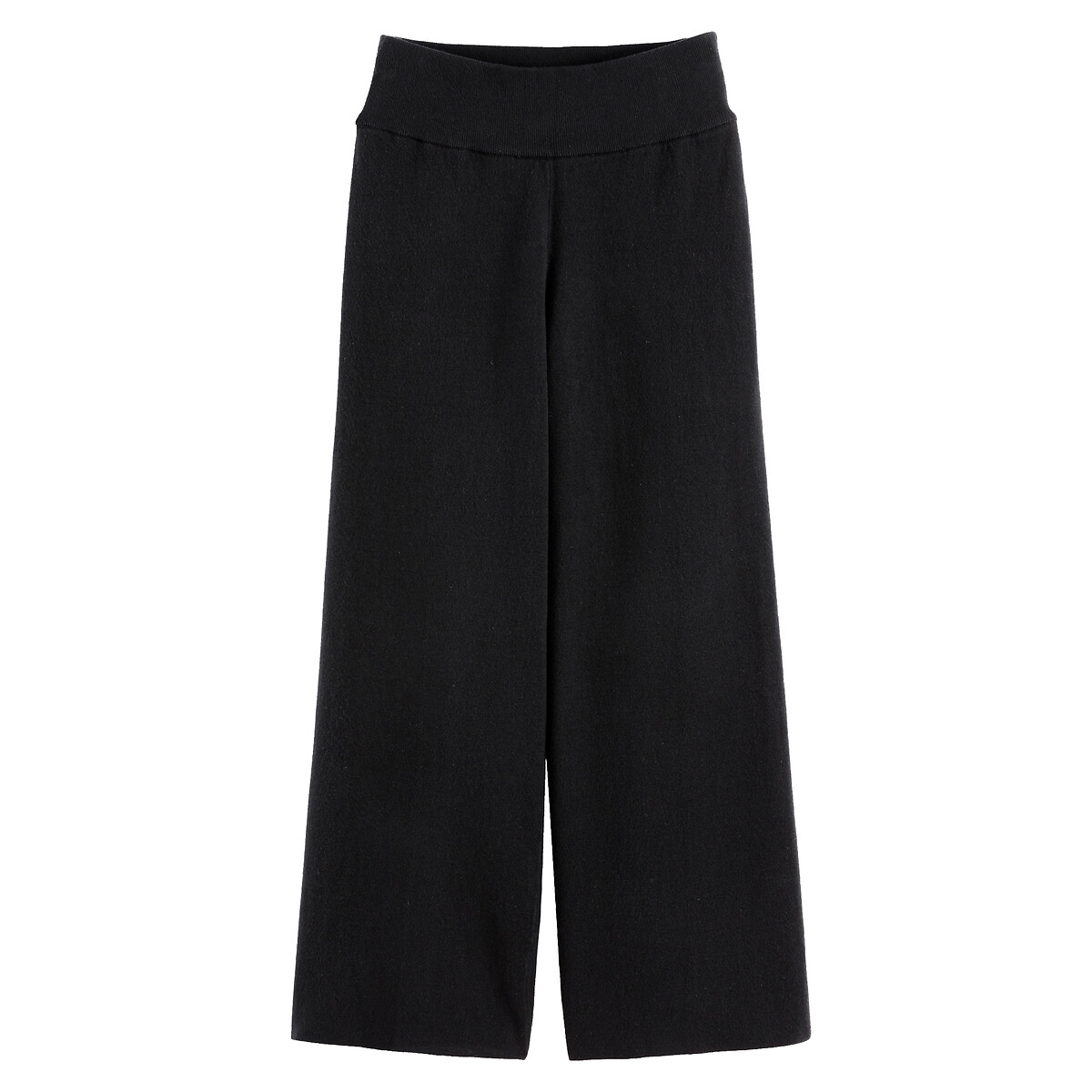 Pantalon large, maille tricot
