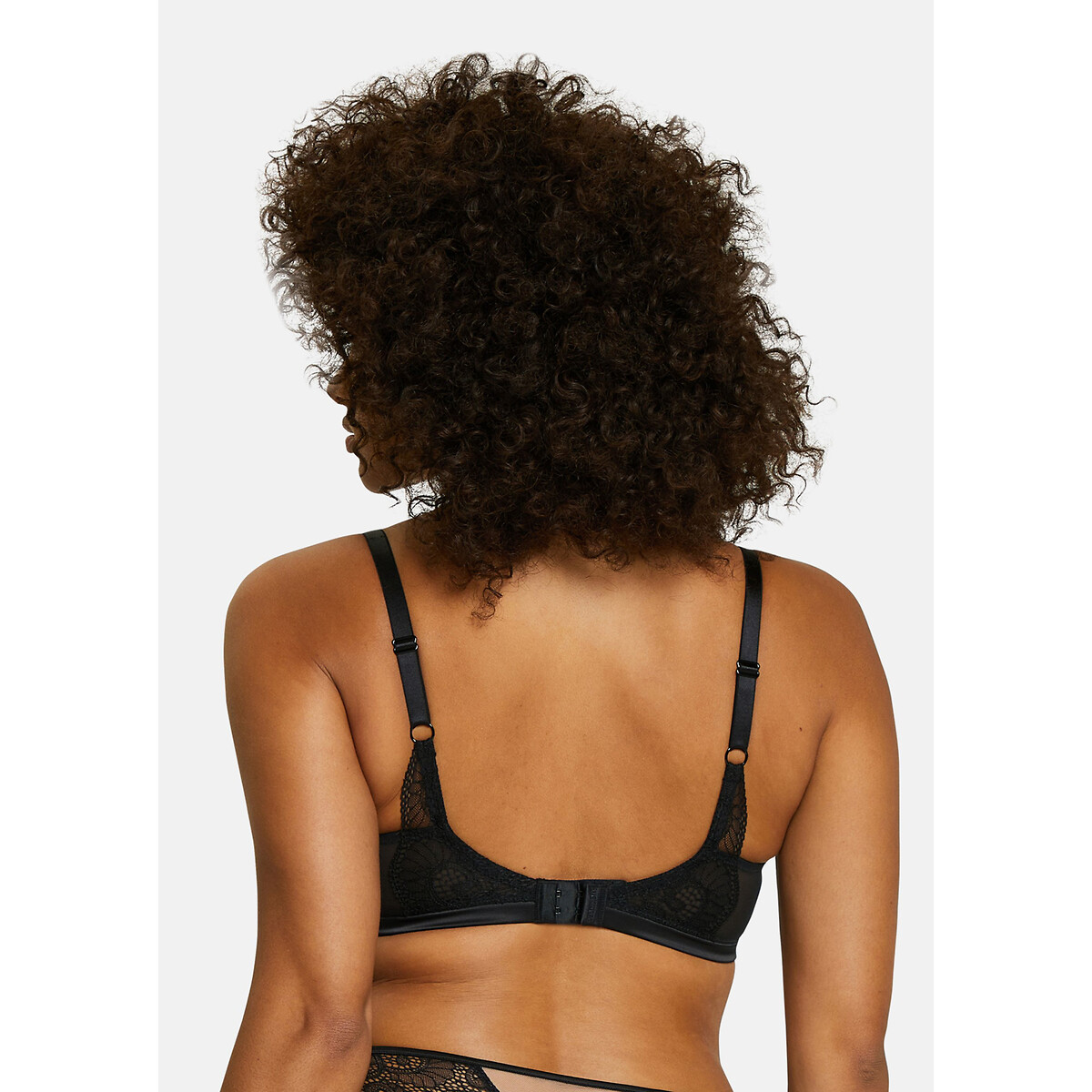 Soutien-gorge brassiere dentelle et tulle sans armatures noir - Serena